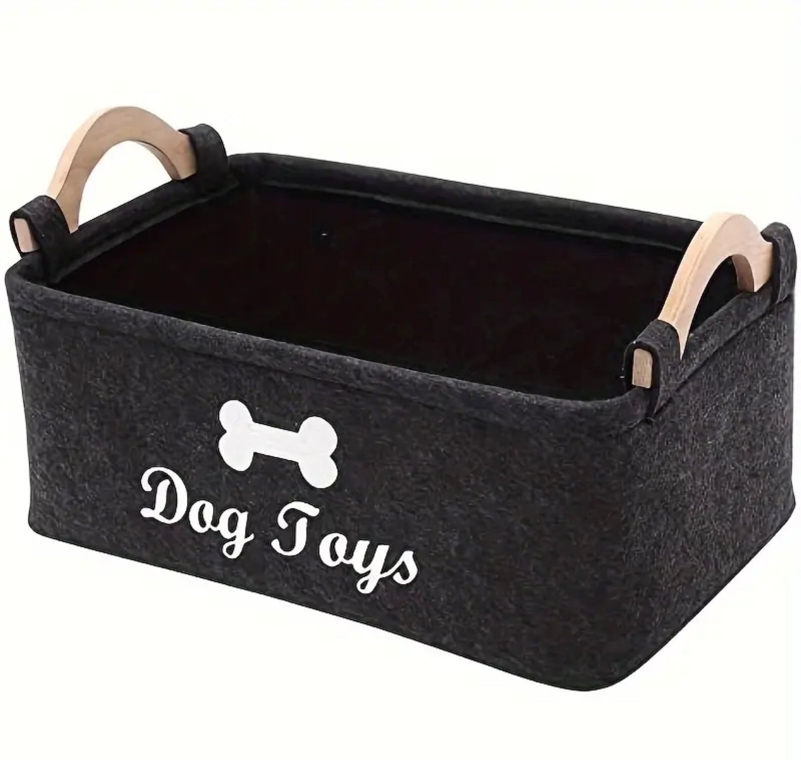 Spacious FeltPaws Foldable Pet Storage Basket with Durable Handles – Versatile Organizer for Dog Toys, Clothes & Hygiene Supplies