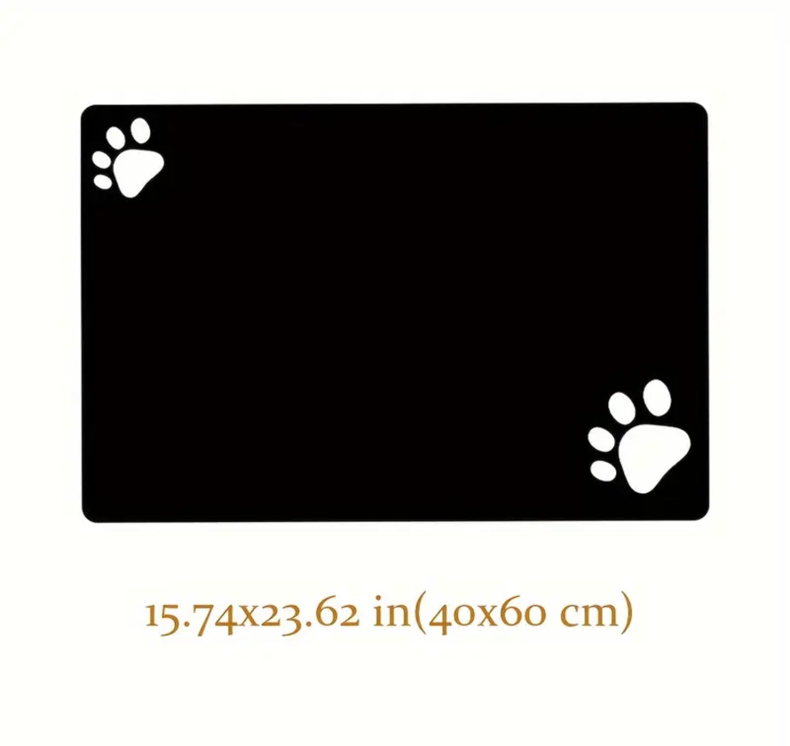 1pc Cute Cartoon Pet Feeding Mat – Quick-Dry, Reusable Dog Bowl Mat with Paw Print Design, Easy to Clean