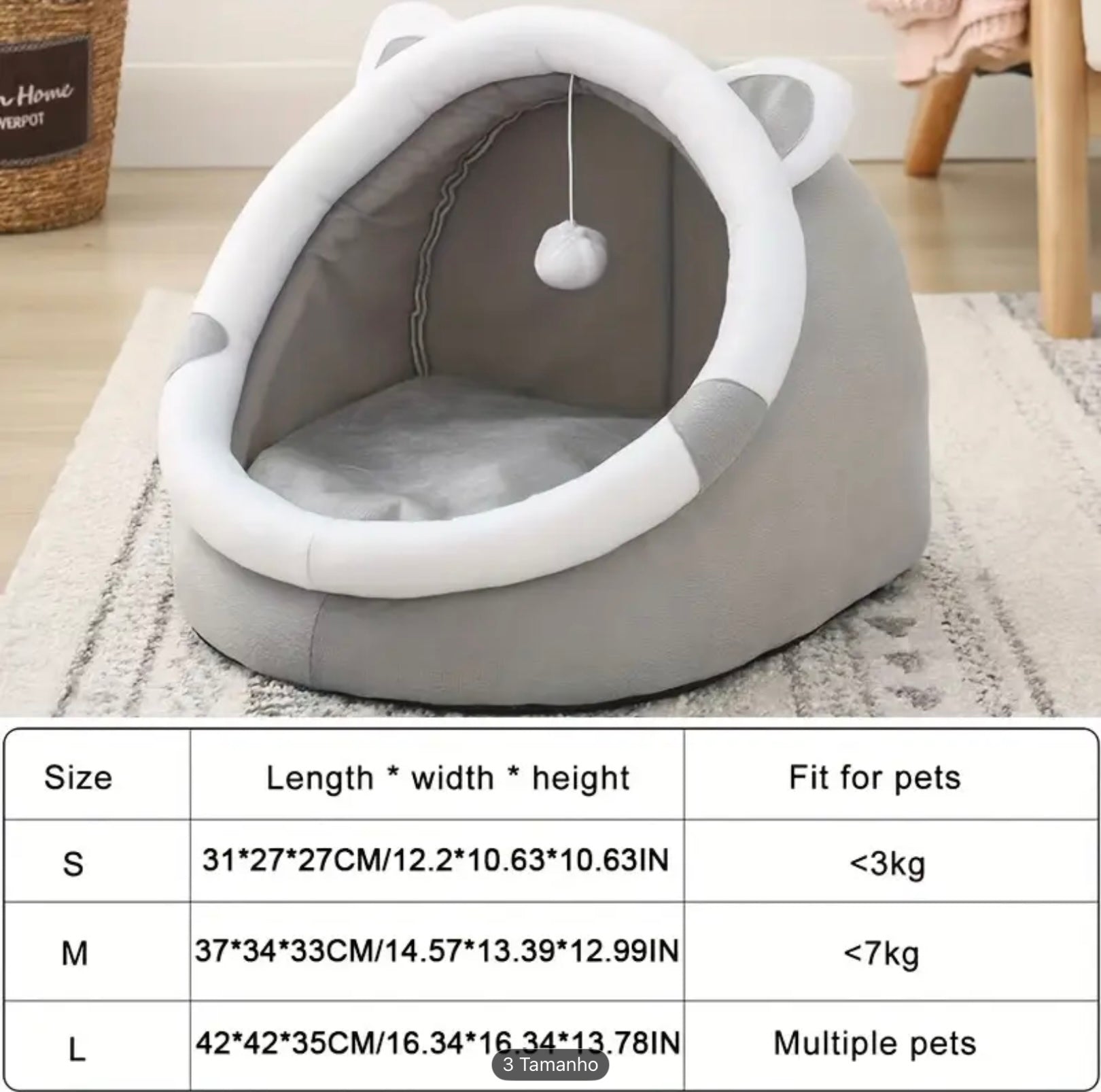 Cozy Cartoon Cat Cave Bed – Warm & Adorable Pet House for Cats and Small Dogs