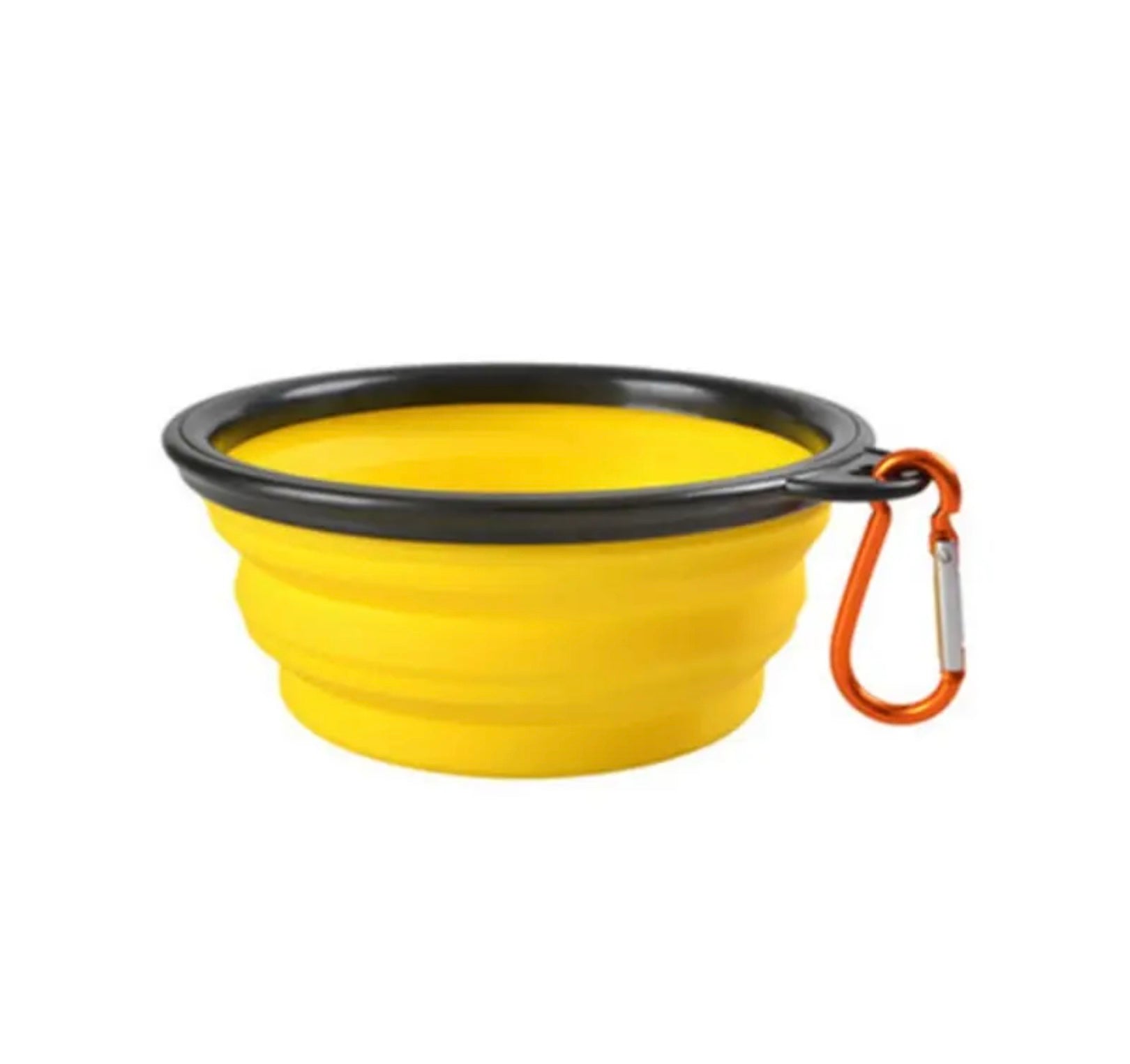 Foldable Portable Pet Bowl – 350ml TPR Travel Dish with Black Frame for Outdoor Use