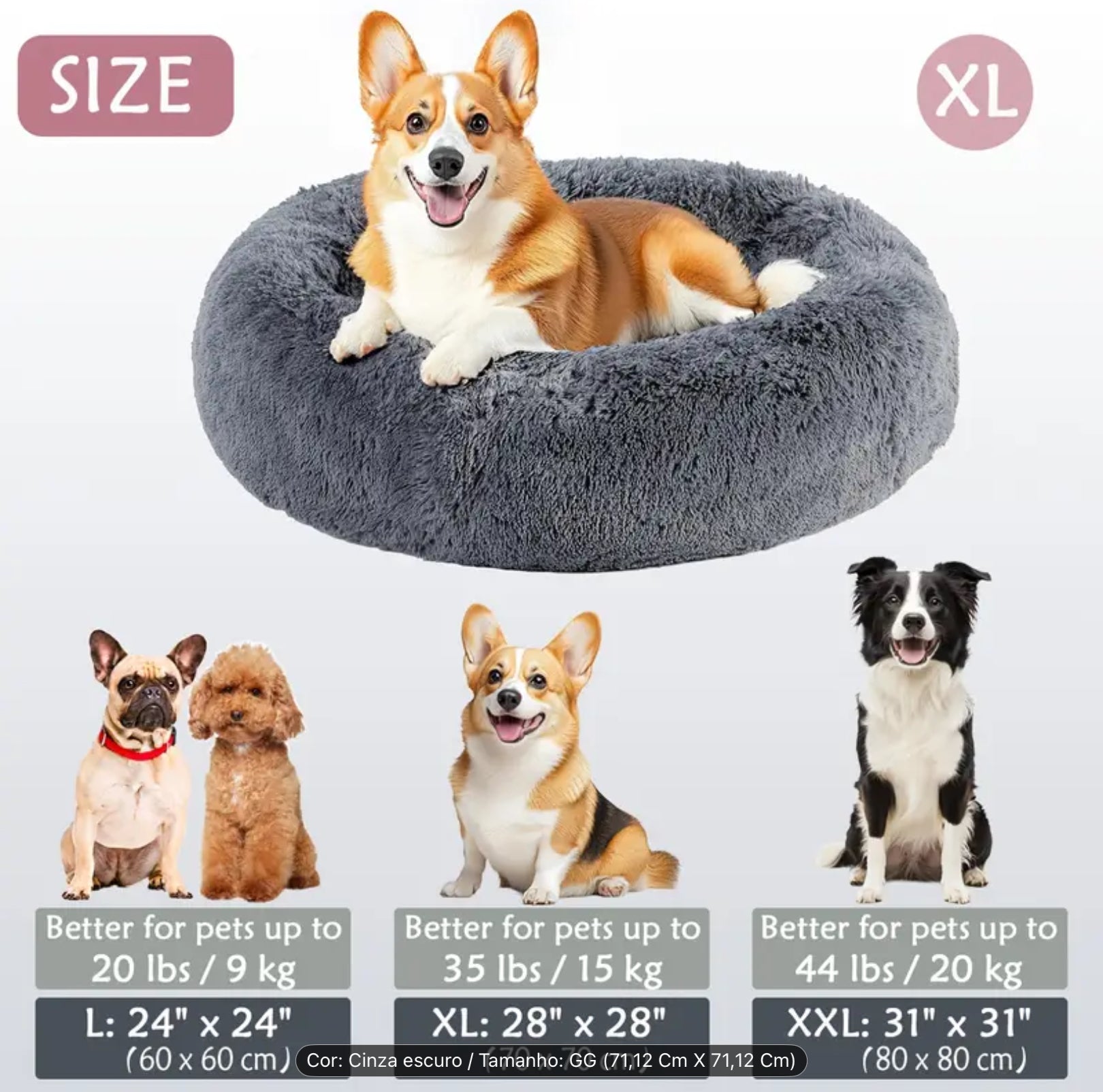 Cozy Donut Pet Bed – Soft Plush Round Bed for Small, Medium & Large Dogs and Cats (6 Sizes)