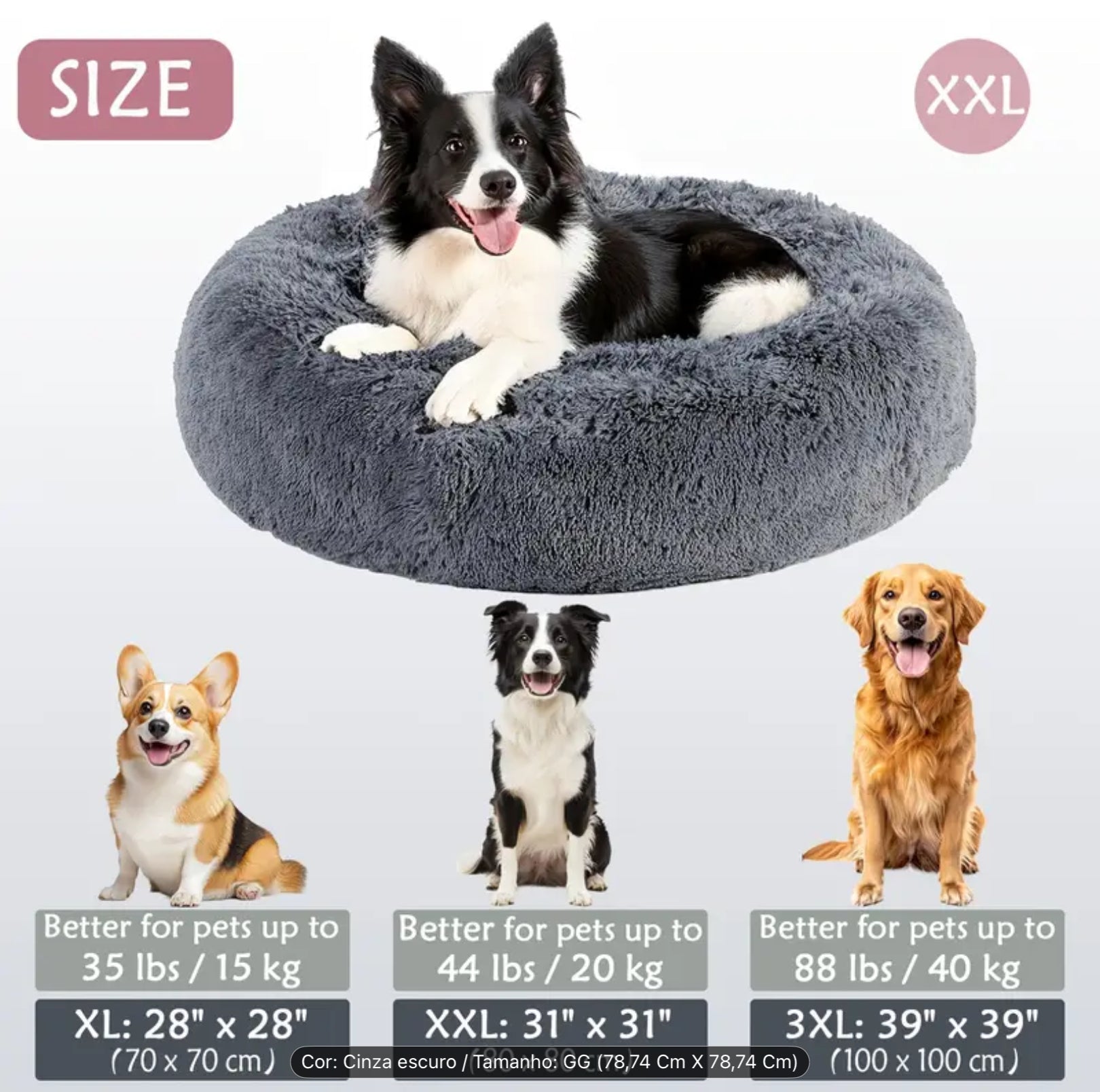 Cozy Donut Pet Bed – Soft Plush Round Bed for Small, Medium & Large Dogs and Cats (6 Sizes)