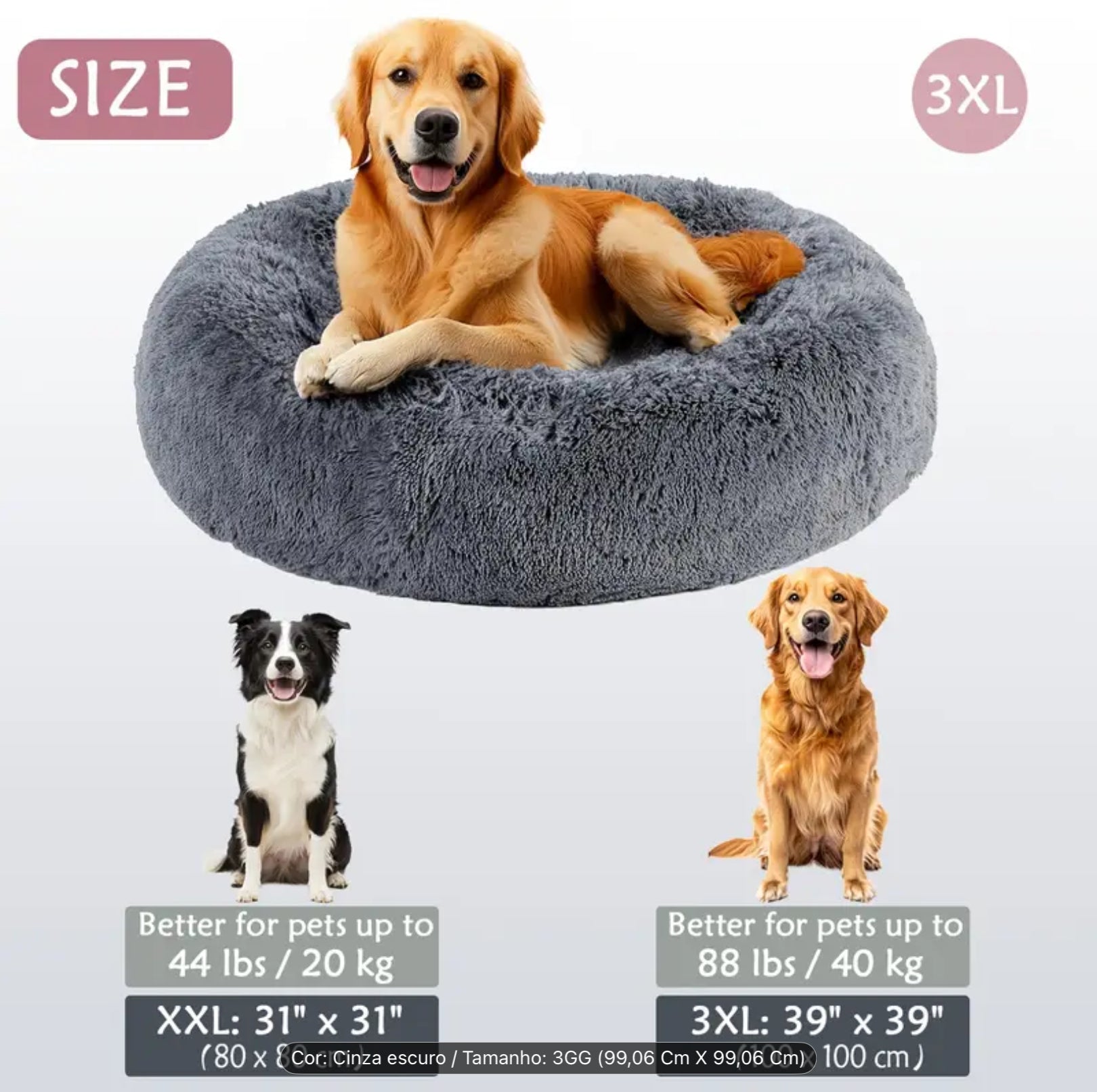 Cozy Donut Pet Bed – Soft Plush Round Bed for Small, Medium & Large Dogs and Cats (6 Sizes)