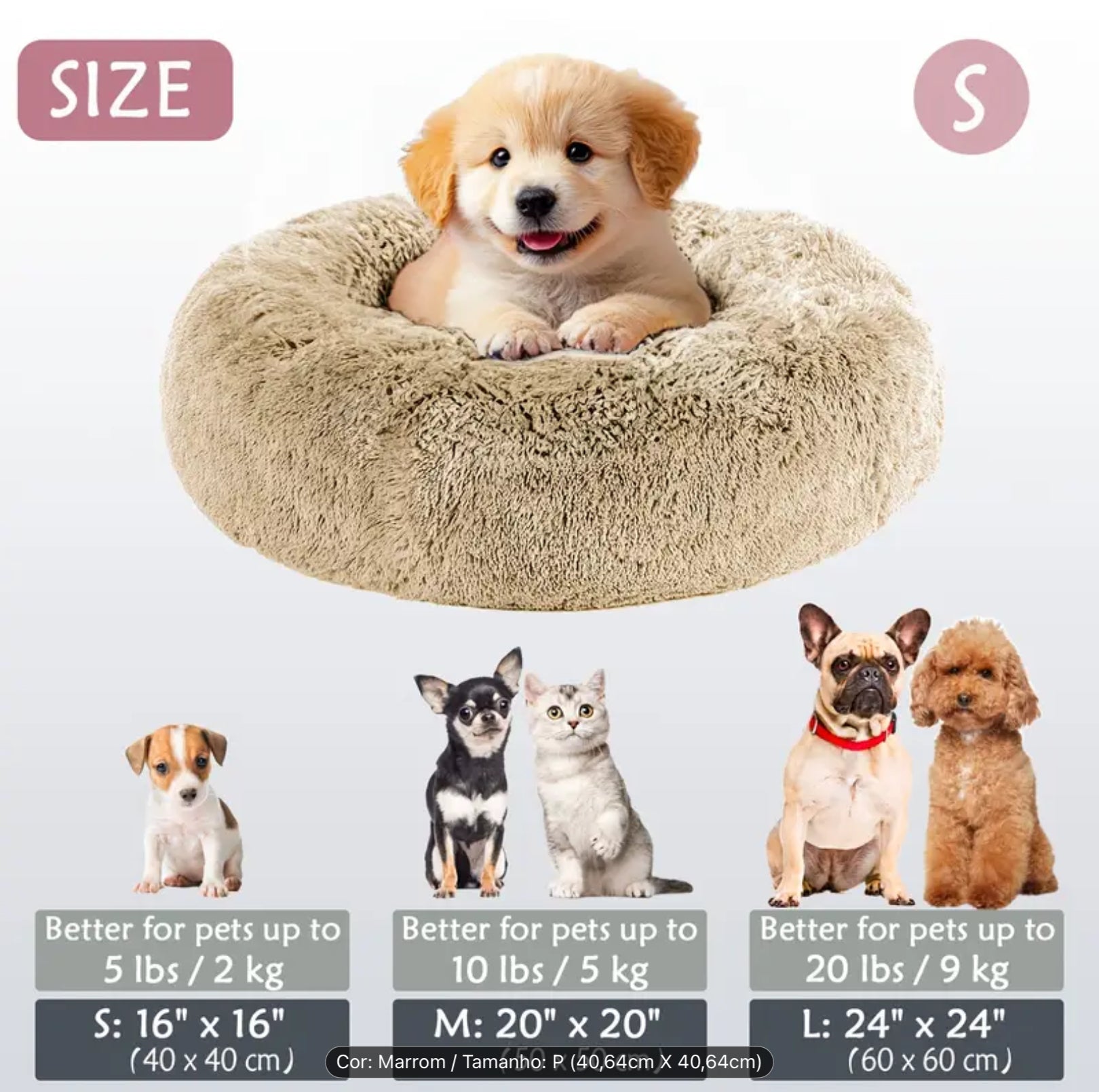 Cozy Donut Pet Bed – Soft Plush Round Bed for Small, Medium & Large Dogs and Cats (6 Sizes)