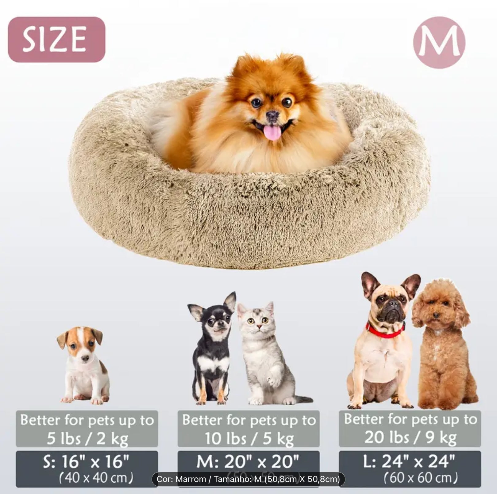 Cozy Donut Pet Bed – Soft Plush Round Bed for Small, Medium & Large Dogs and Cats (6 Sizes)