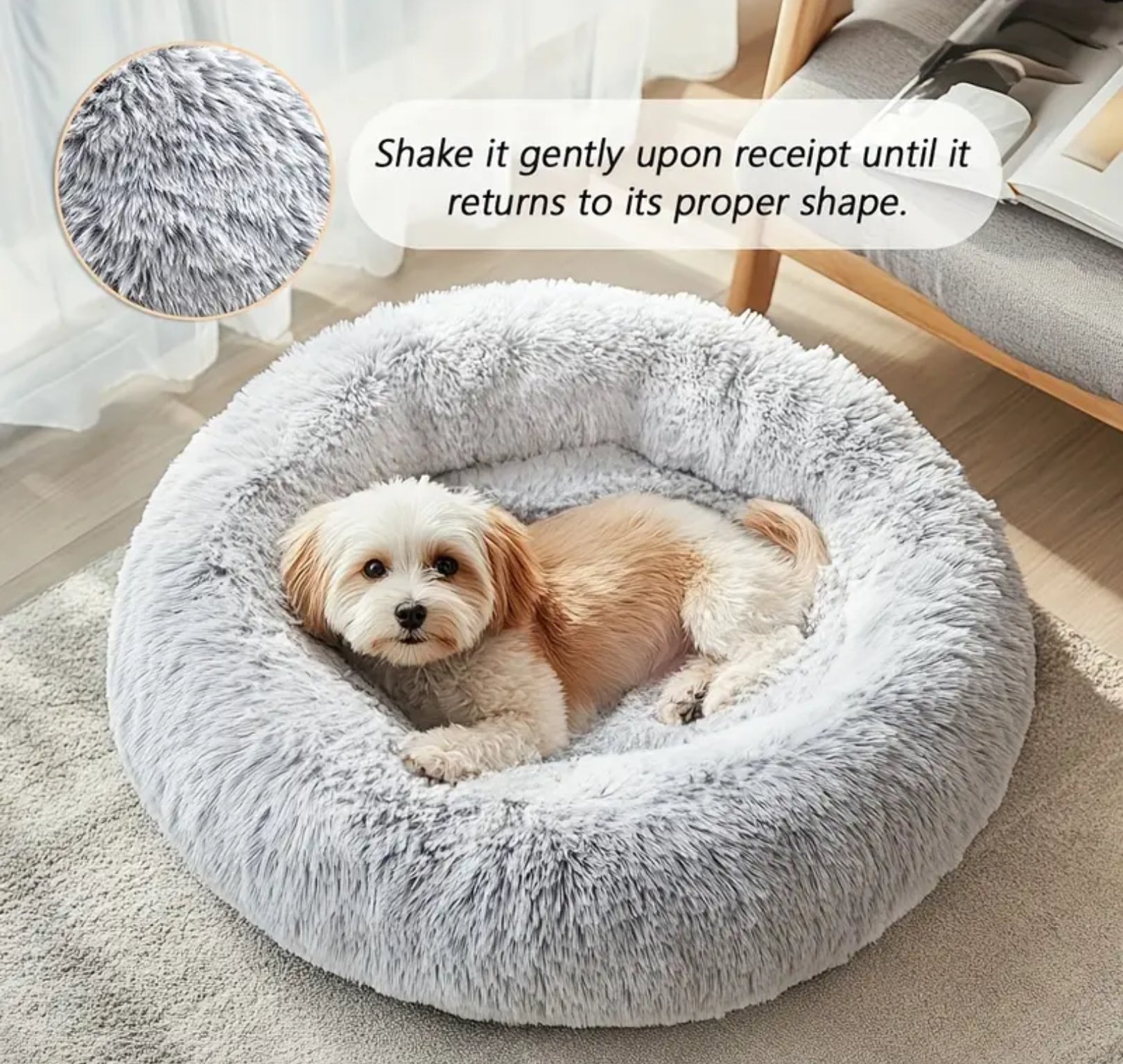 Cozy Donut Pet Bed – Soft Plush Round Bed for Small, Medium & Large Dogs and Cats (6 Sizes)
