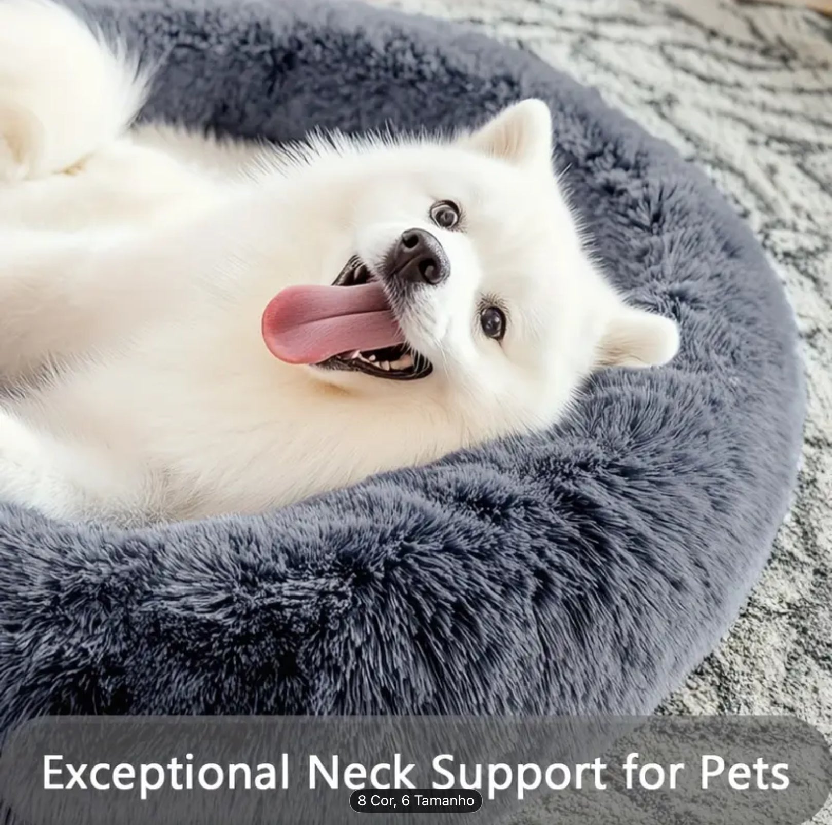 Cozy Donut Pet Bed – Soft Plush Round Bed for Small, Medium & Large Dogs and Cats (6 Sizes)