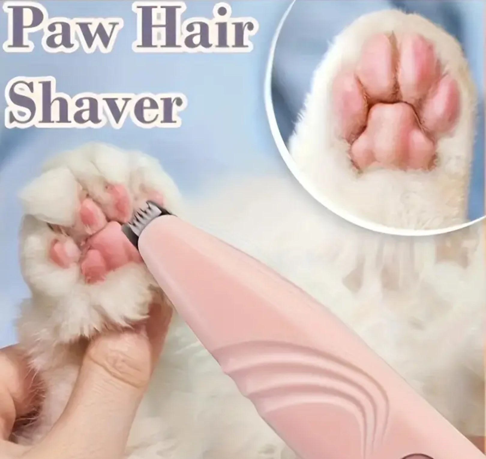Cordless Dog Paw Trimmer – Low Noise Electric Grooming Clipper for Small Pets