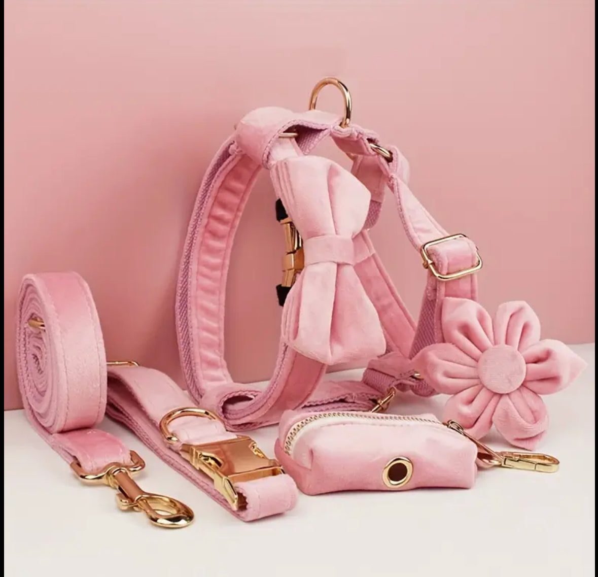 Velvet Elegance Set – Collar, Harness & Lead