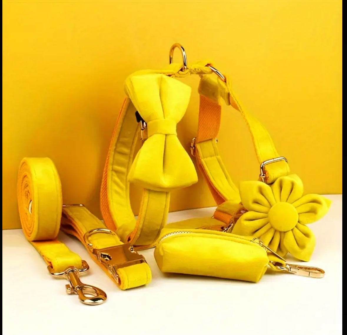 Velvet Elegance Set – Collar, Harness & Lead