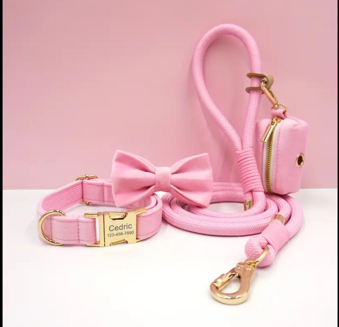 Velvet Elegance Set – Collar, Harness & Lead