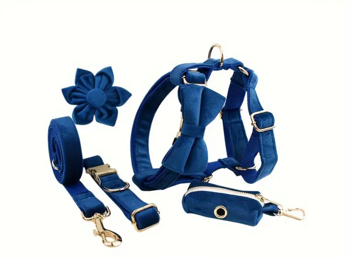 Velvet Elegance Set – Collar, Harness & Lead