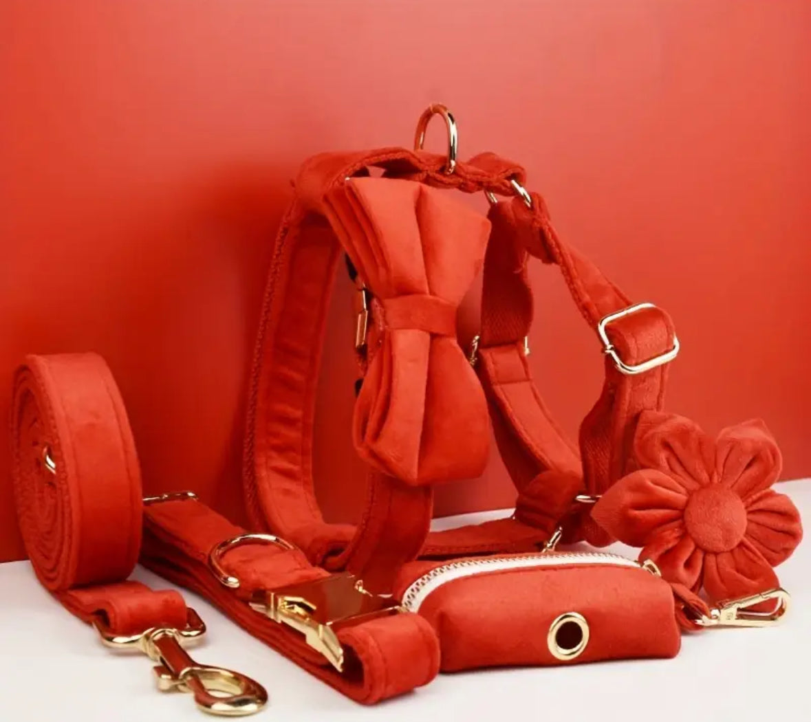 Velvet Elegance Set – Collar, Harness & Lead