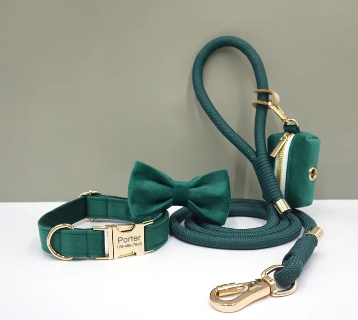 Velvet Elegance Set – Collar, Harness & Lead