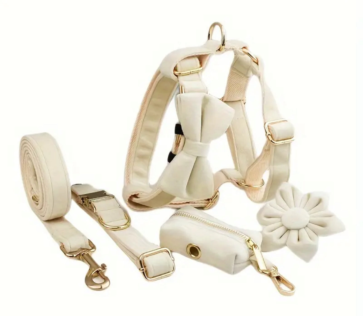 Velvet Elegance Set – Collar, Harness & Lead