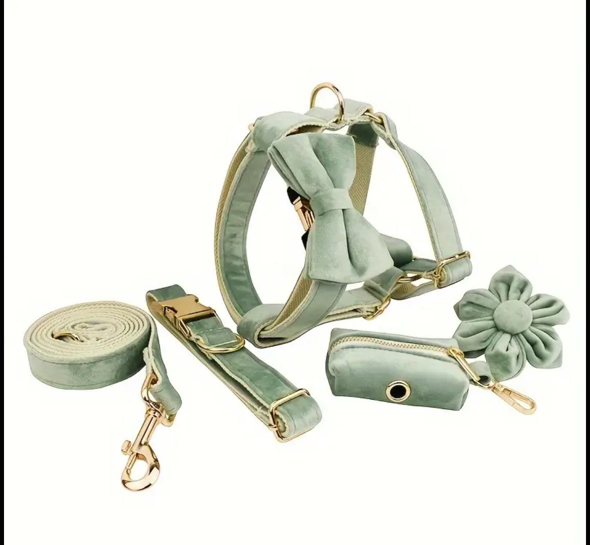 Velvet Elegance Set – Collar, Harness & Lead