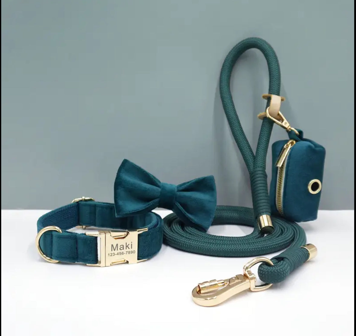 Velvet Elegance Set – Collar, Harness & Lead
