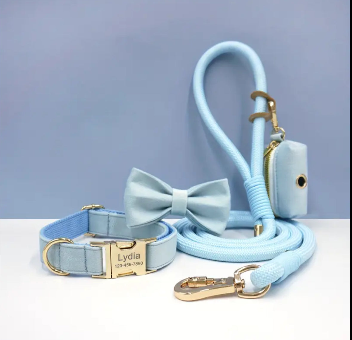 Velvet Elegance Set – Collar, Harness & Lead
