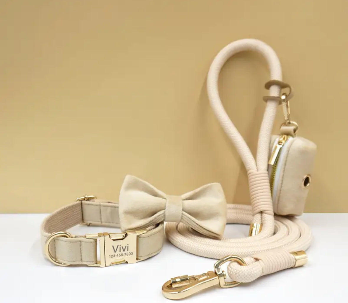 Velvet Elegance Set – Collar, Harness & Lead