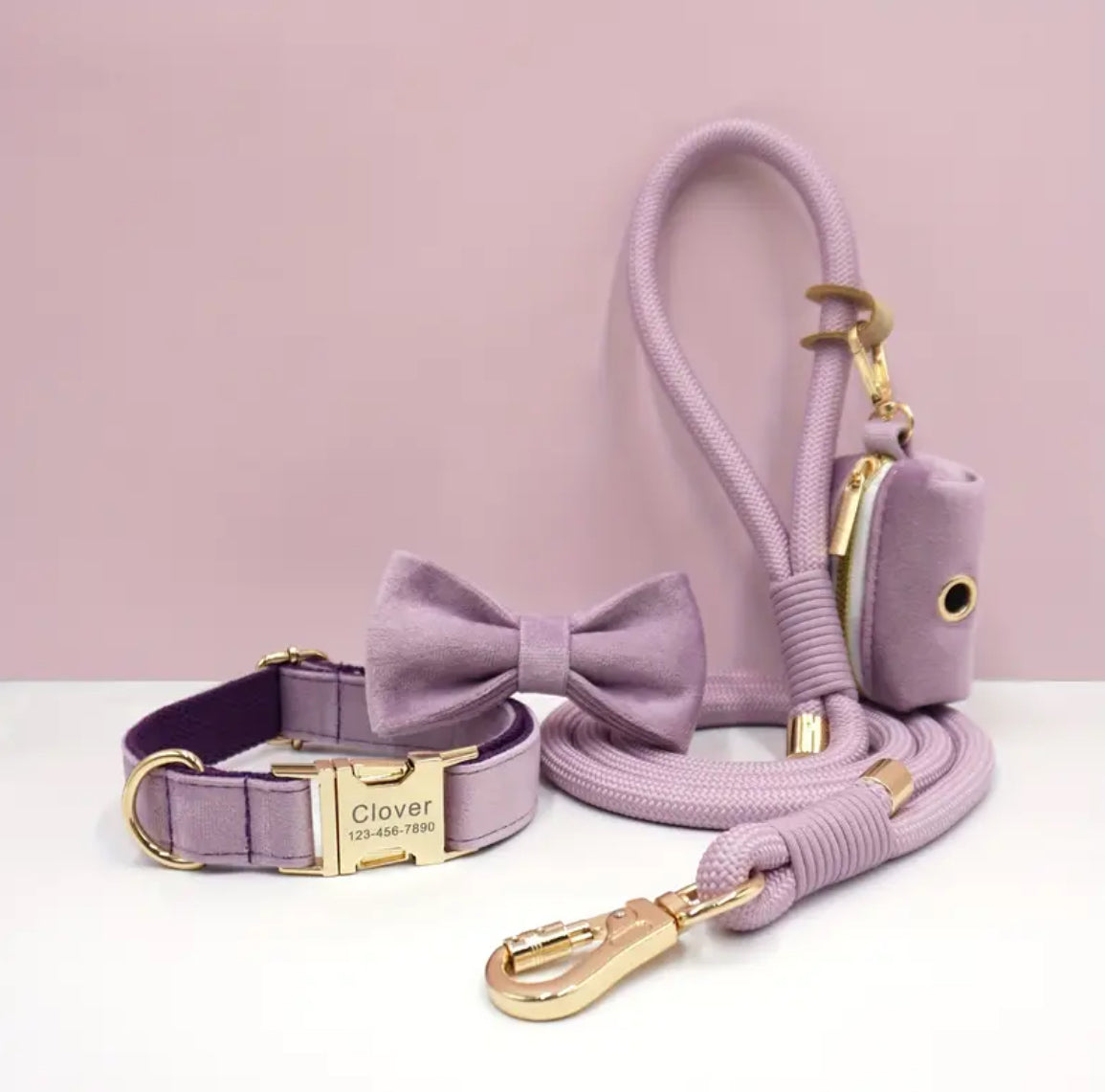 Velvet Elegance Set – Collar, Harness & Lead