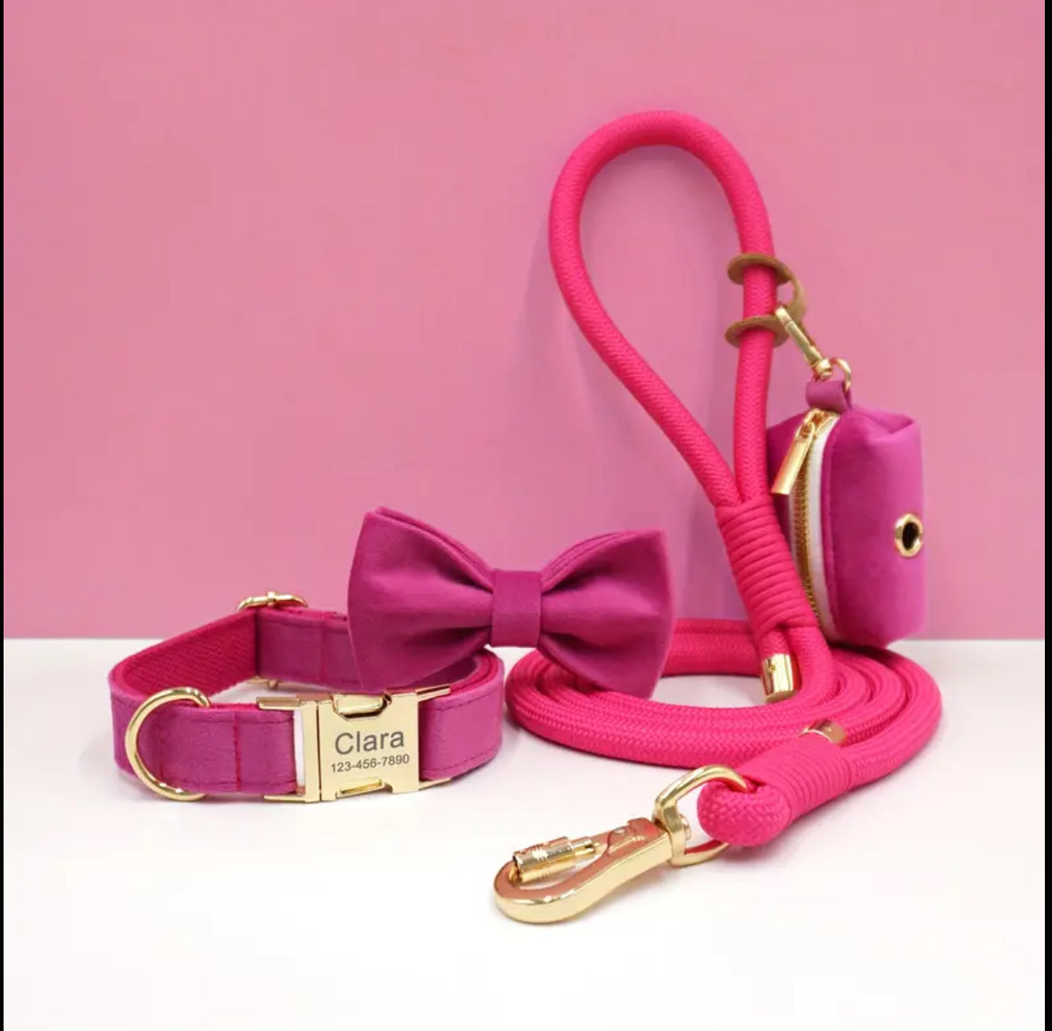 Velvet Elegance Set – Collar, Harness & Lead