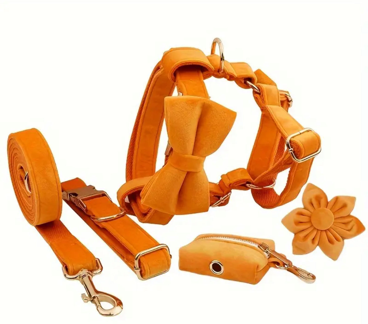 Velvet Elegance Set – Collar, Harness & Lead