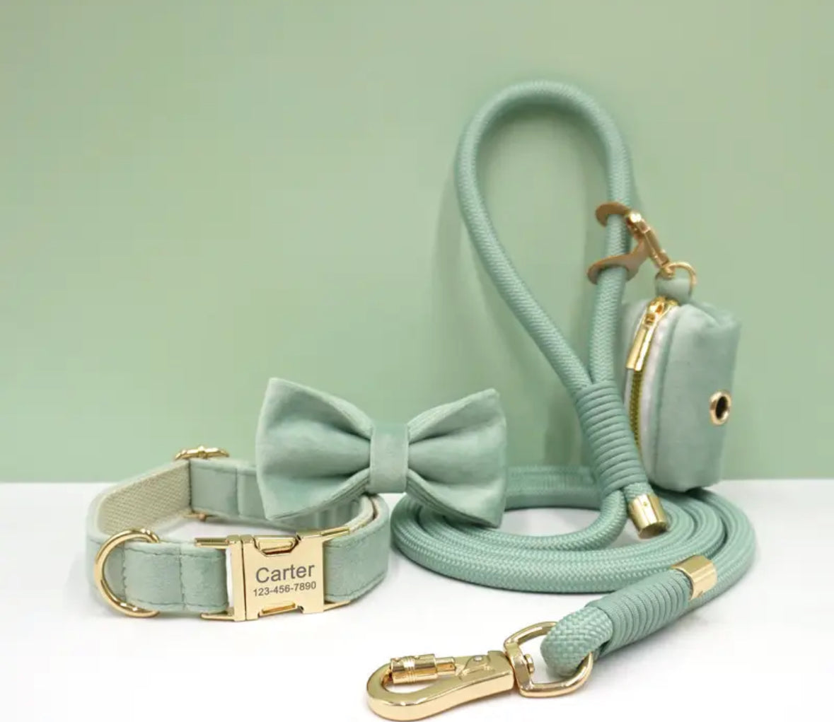 Velvet Elegance Set – Collar, Harness & Lead
