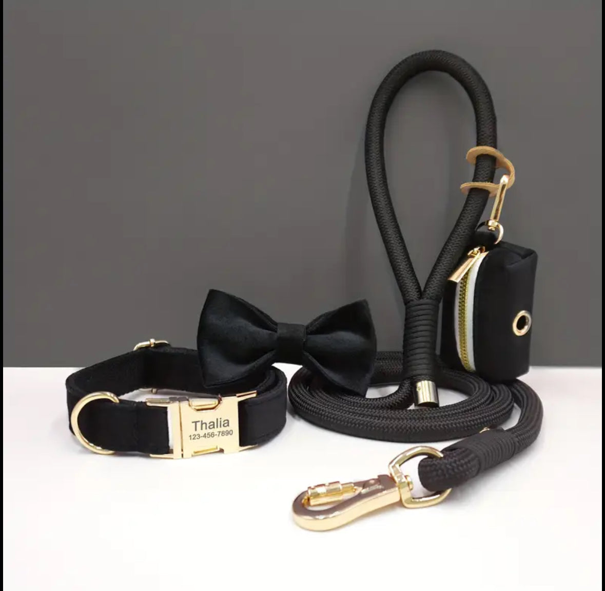 Velvet Elegance Set – Collar, Harness & Lead