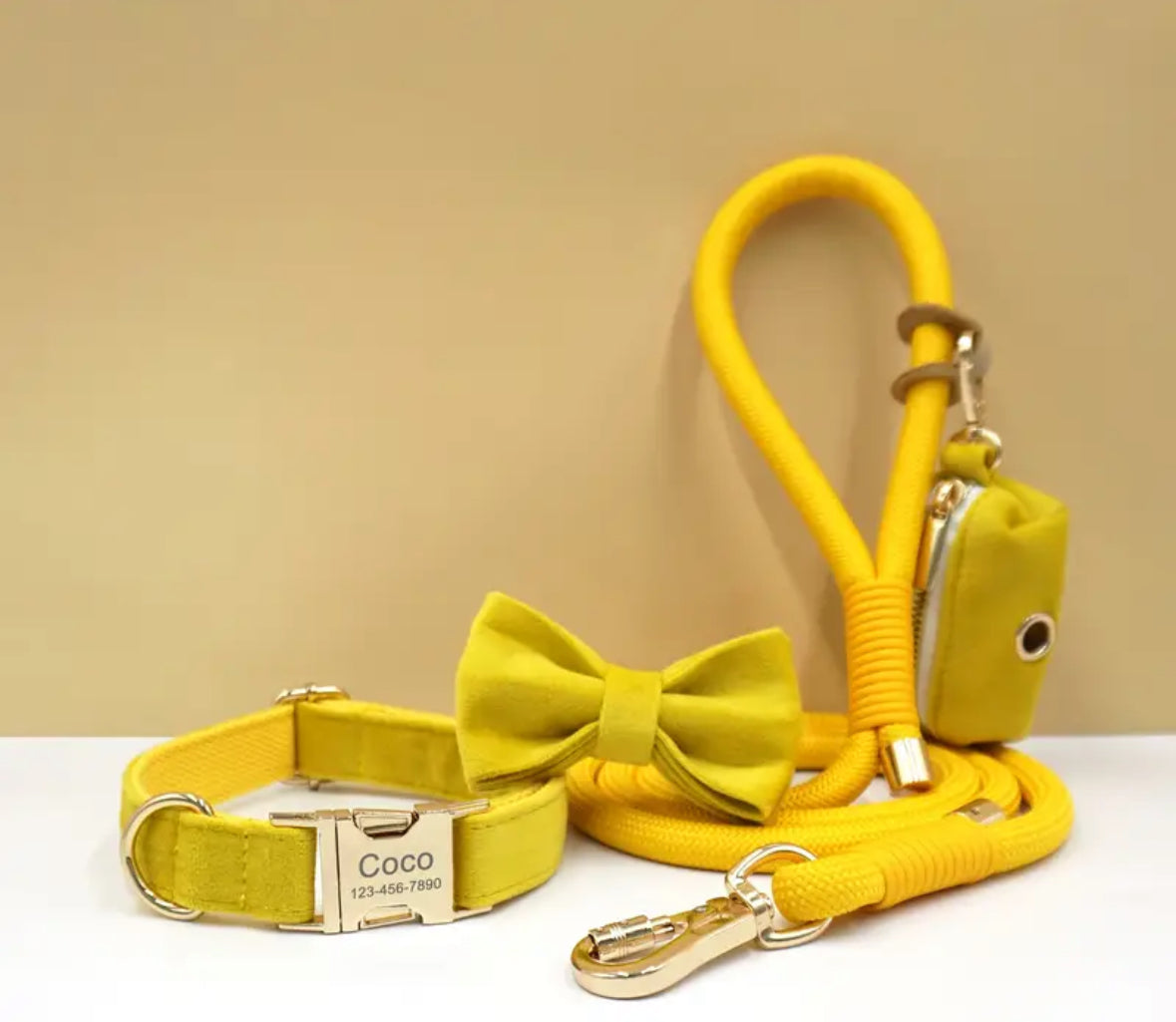 Velvet Elegance Set – Collar, Harness & Lead