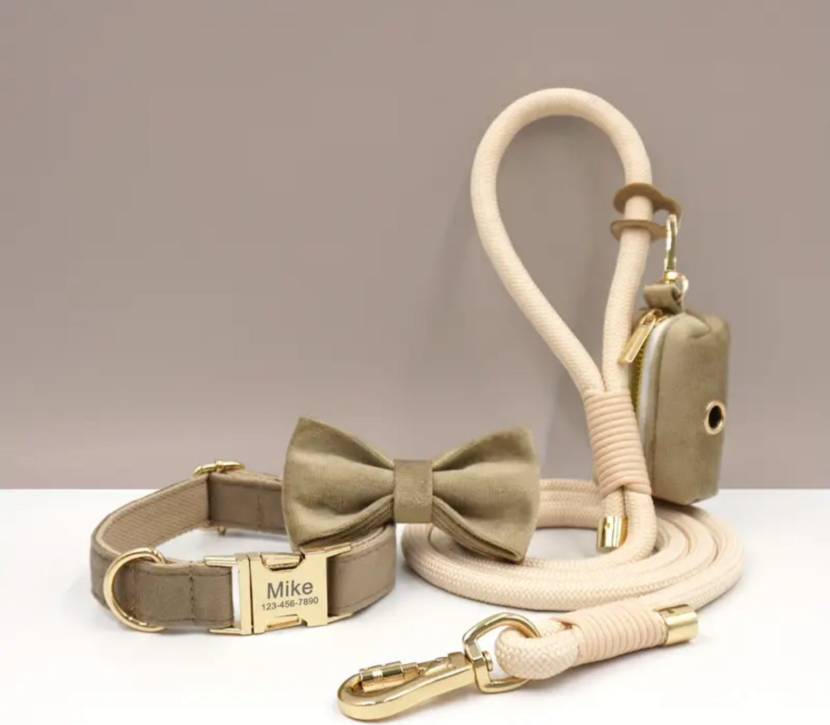 Velvet Elegance Set – Collar, Harness & Lead
