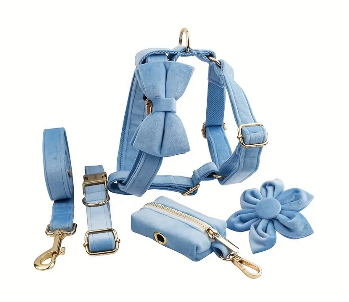 Velvet Elegance Set – Collar, Harness & Lead