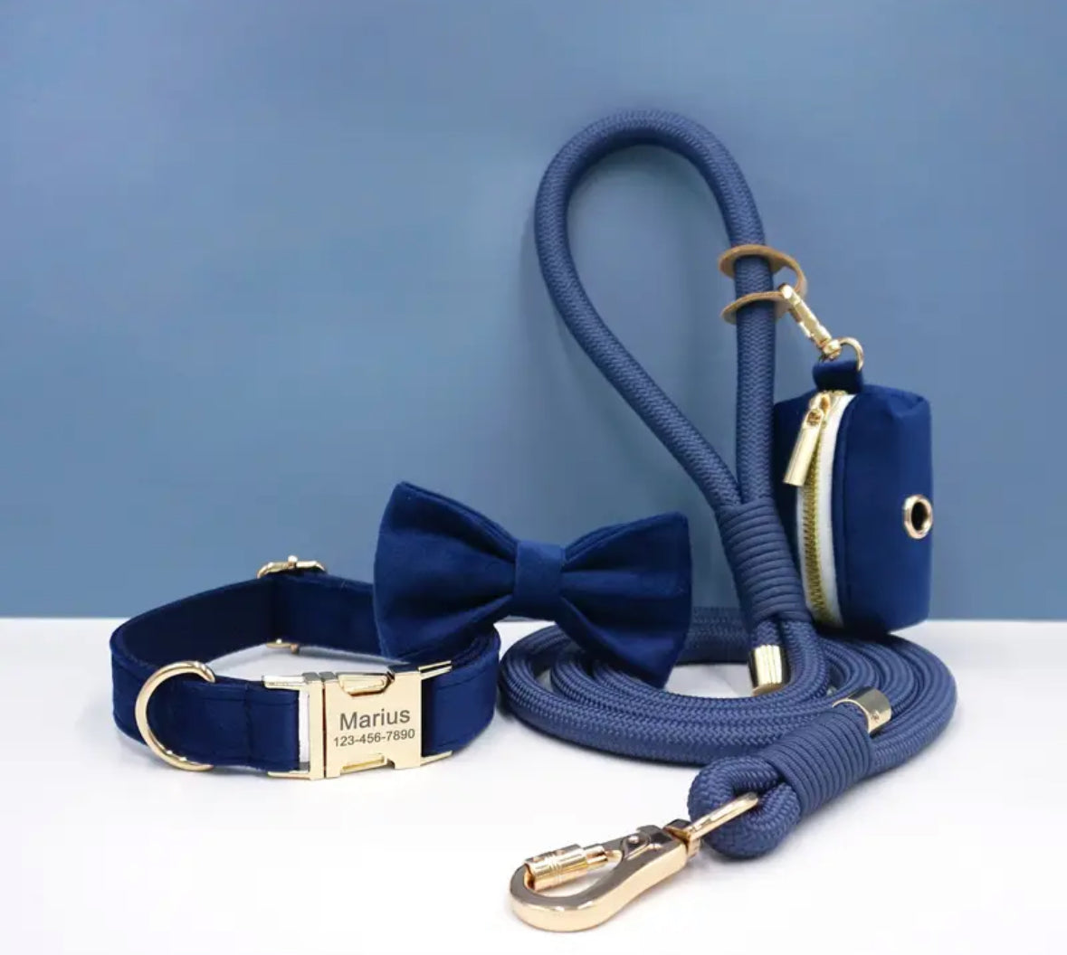 Velvet Elegance Set – Collar, Harness & Lead