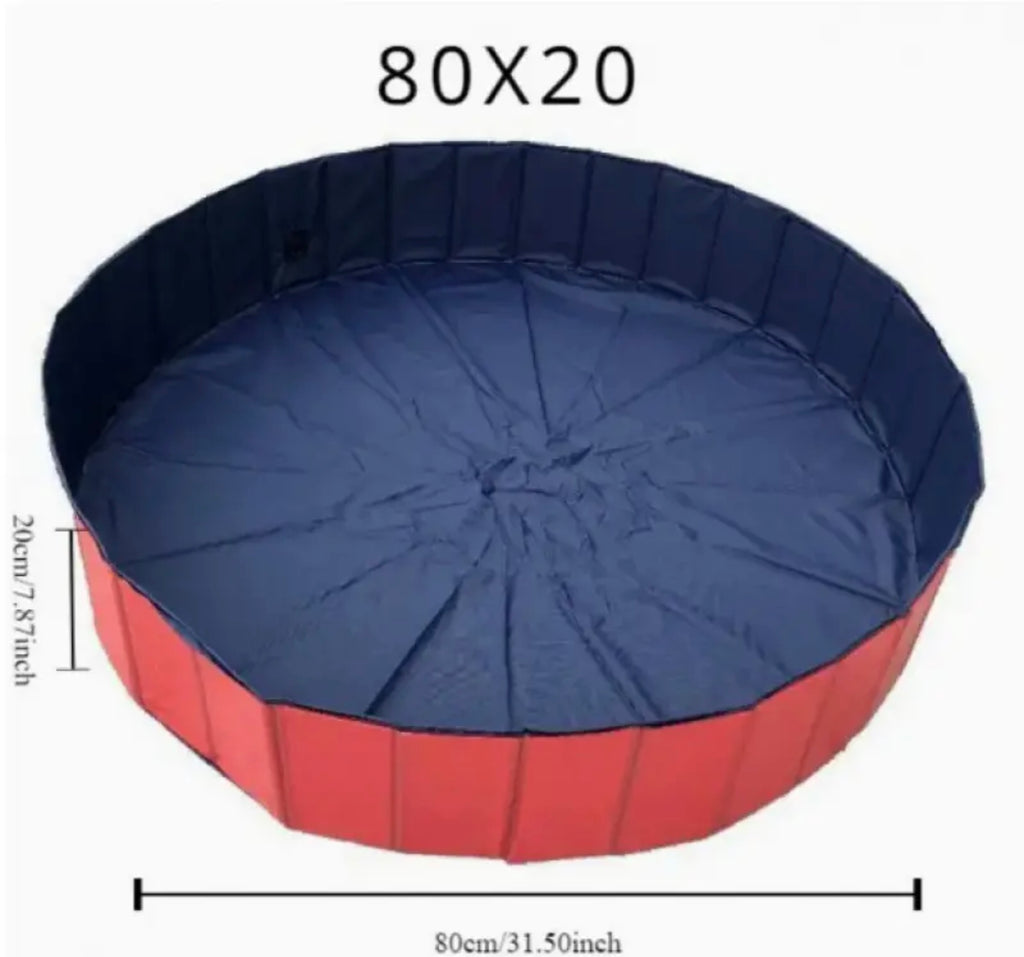 Portable Foldable Dog Bath Tub – Non-Slip Wash Basin for Indoor & Outdoor Use, Durable & Easy to Clean, Available in Red & Blue