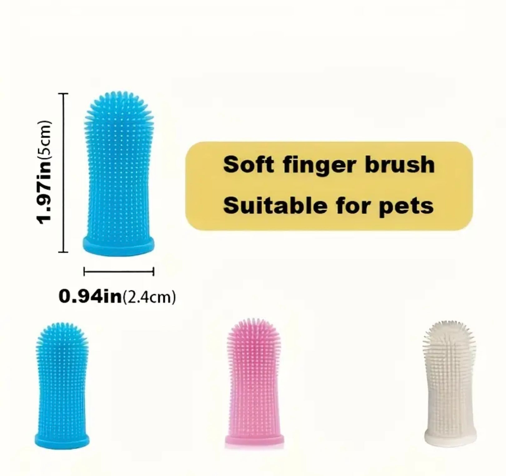 Ultra-Soft Silicone Toothbrush for Dogs & Cats – Gentle on Teeth & Gums, Easy to Use, Battery-Free Dental Care