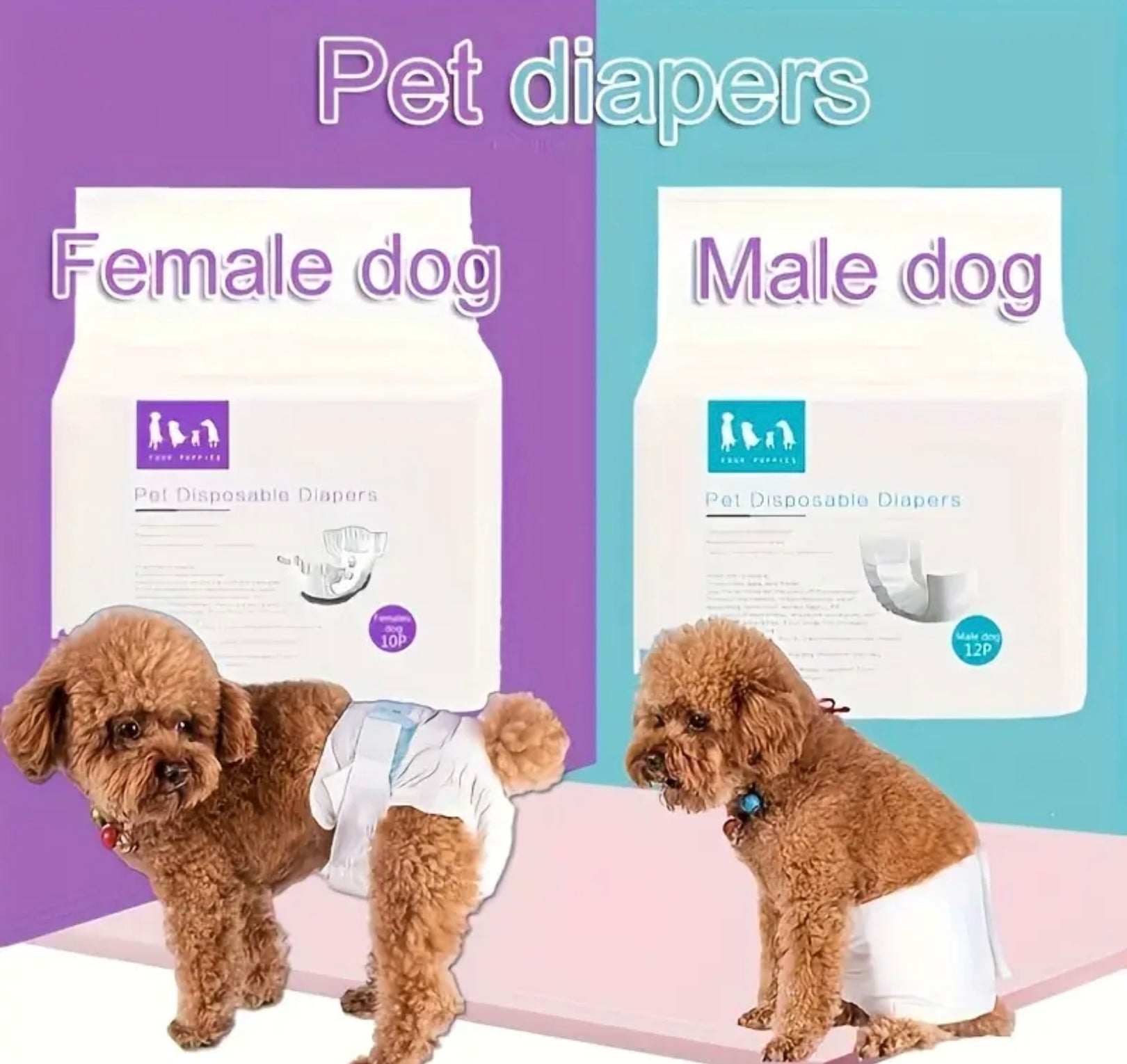 Leak-Proof Dog Diapers for Male & Female – Comfortable Non-Woven Absorbent Pants for Incontinence & Training