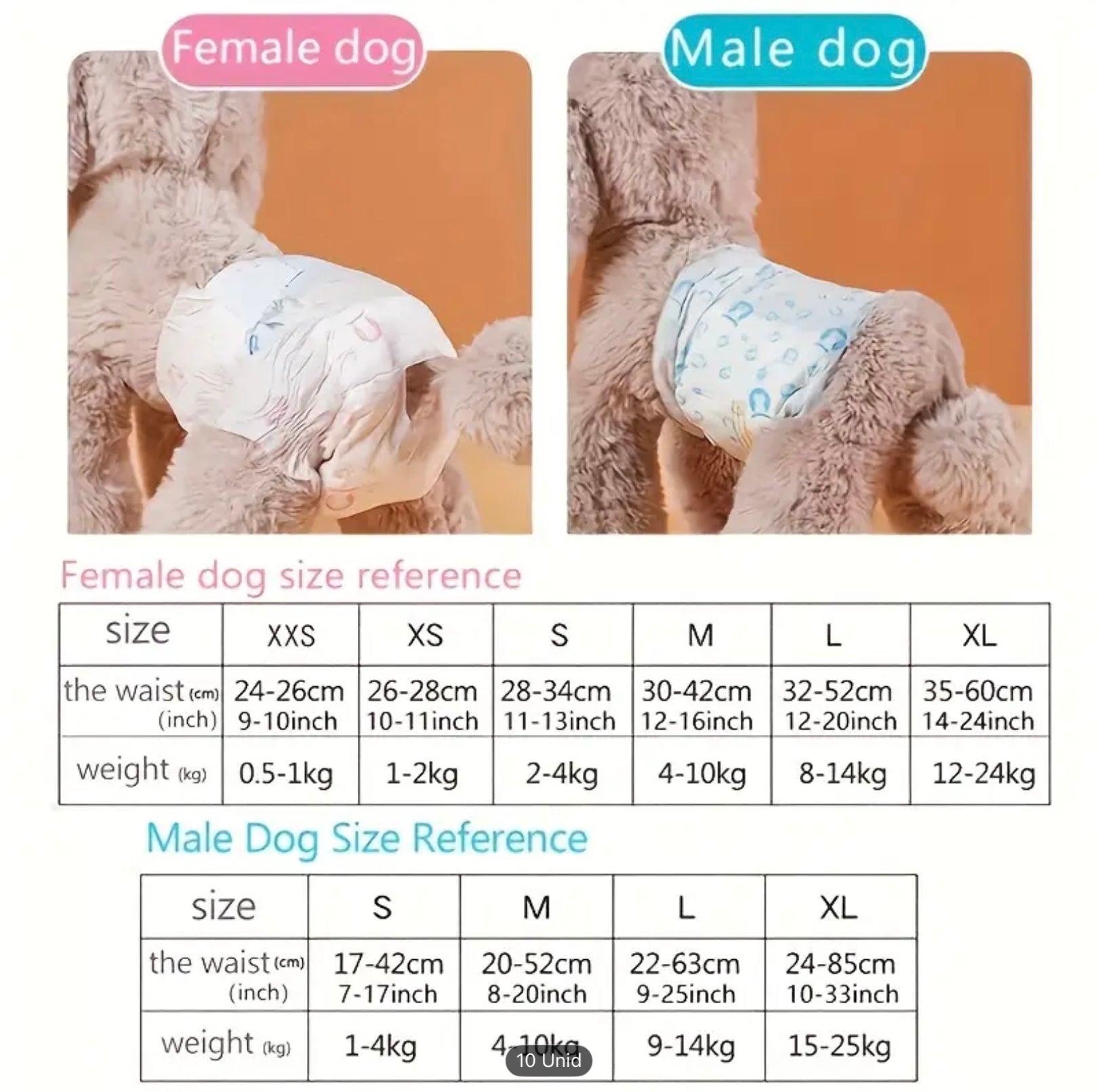 Leak-Proof Dog Diapers for Male & Female – Comfortable Non-Woven Absorbent Pants for Incontinence & Training