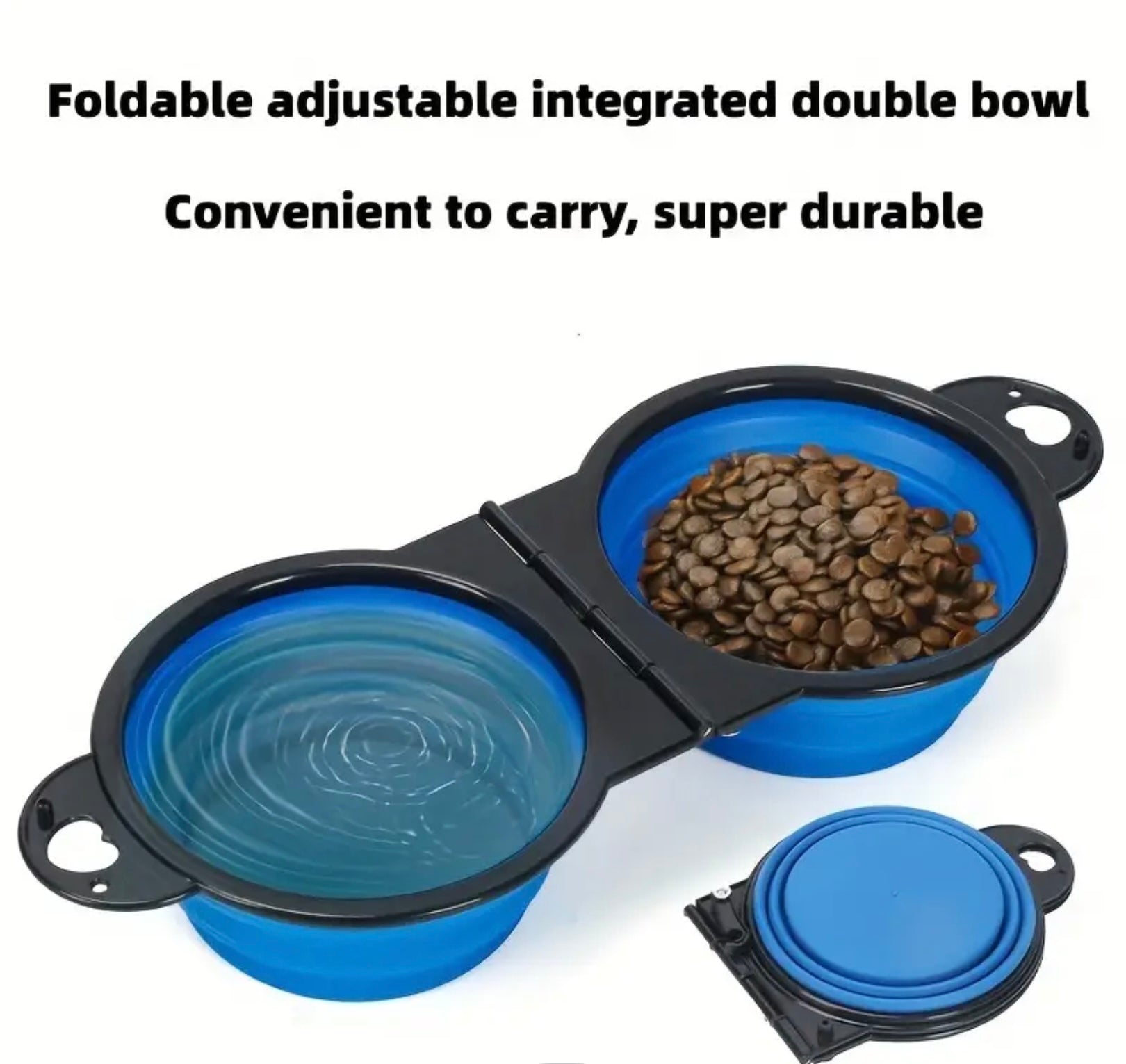 Portable Double Collapsible Pet Bowls – Travel Food & Water Bowls for Dogs and Cats, Ideal for Hiking, Camping & Outdoor Trips