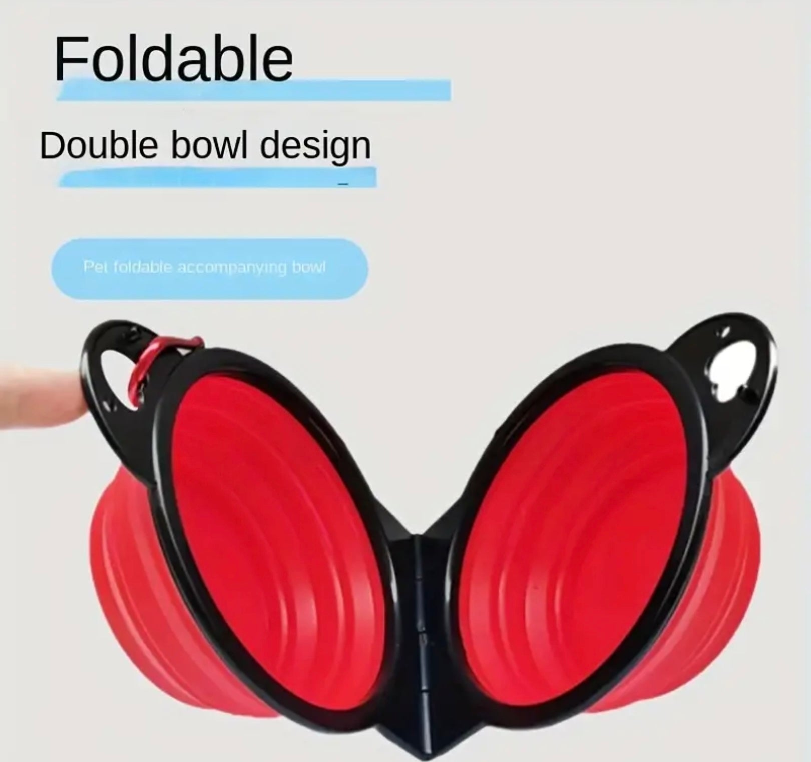 Portable Double Collapsible Pet Bowls – Travel Food & Water Bowls for Dogs and Cats, Ideal for Hiking, Camping & Outdoor Trips