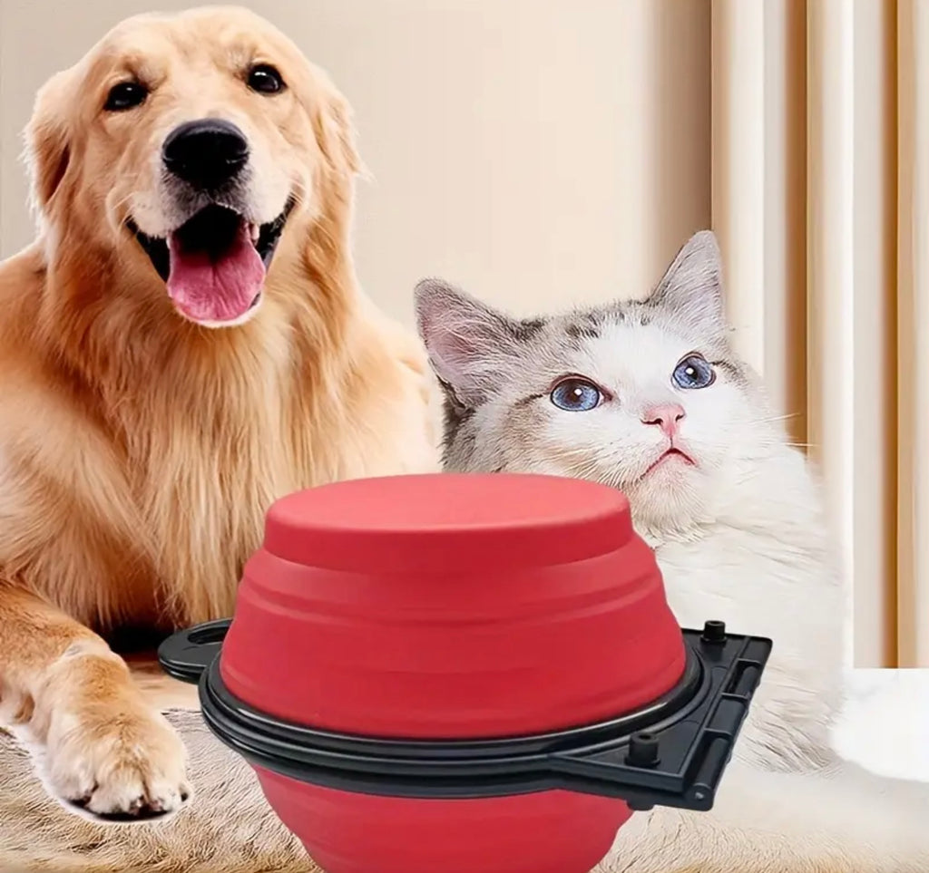 Portable Double Collapsible Pet Bowls – Travel Food & Water Bowls for Dogs and Cats, Ideal for Hiking, Camping & Outdoor Trips