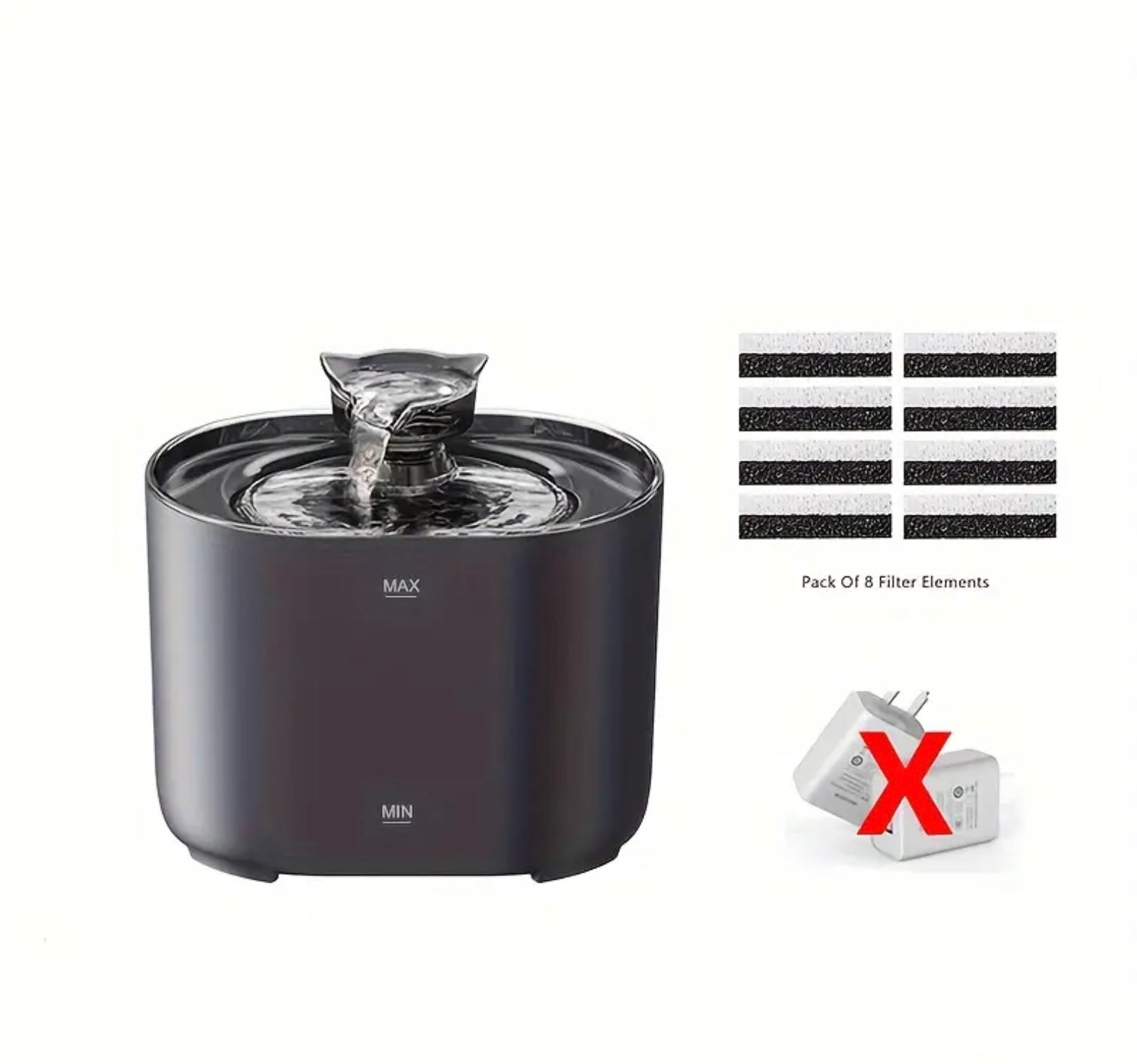 2.2L Cat Water Fountain – Ultra-Quiet USB Pet Water Dispenser with Cute Cat Spout, No Battery Required