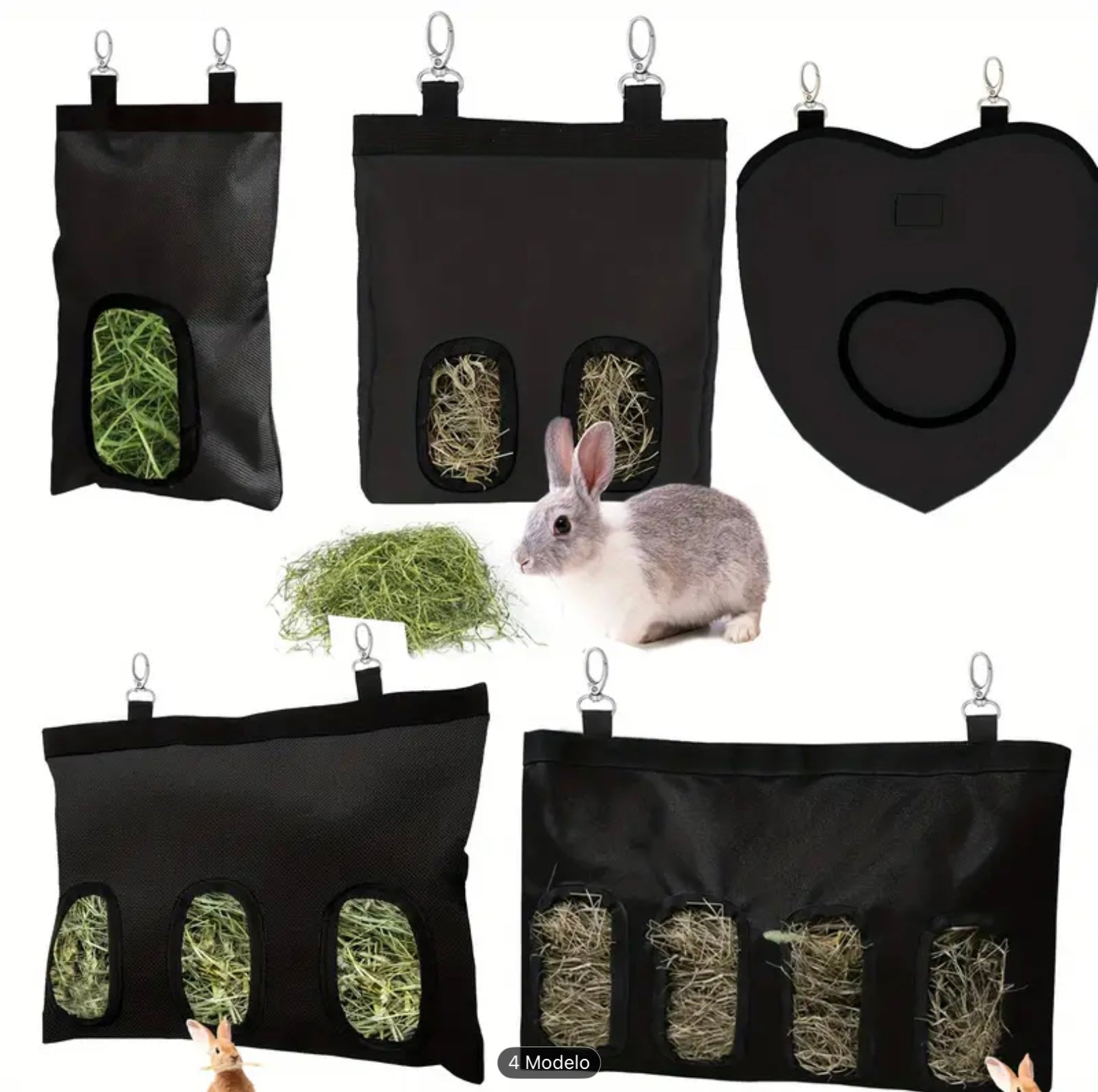 Hanging Hay Feeder Bag for Rabbits – Waterproof 1680D Oxford Fabric, Multiple Holes for Guinea Pigs, Chinchillas, Hamsters
