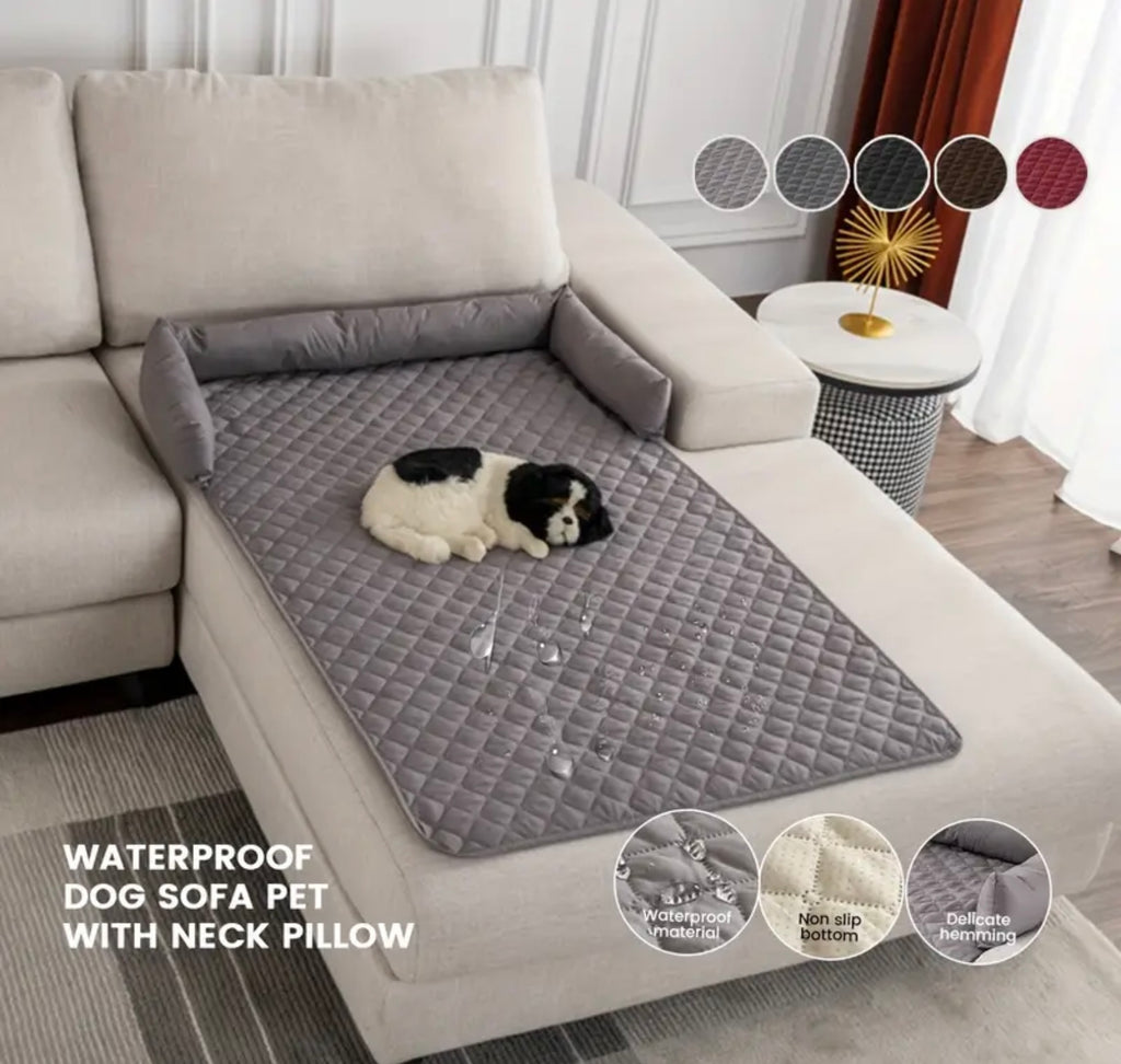 Non-Slip Pet Sofa Bed – Washable Couch Protector with Support Cushions for Dogs & Cats