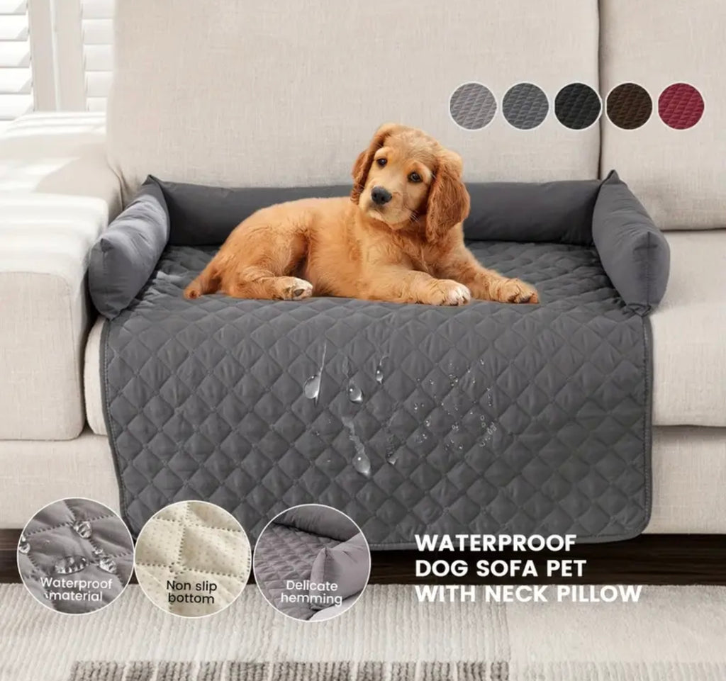 Non-Slip Pet Sofa Bed – Washable Couch Protector with Support Cushions for Dogs & Cats