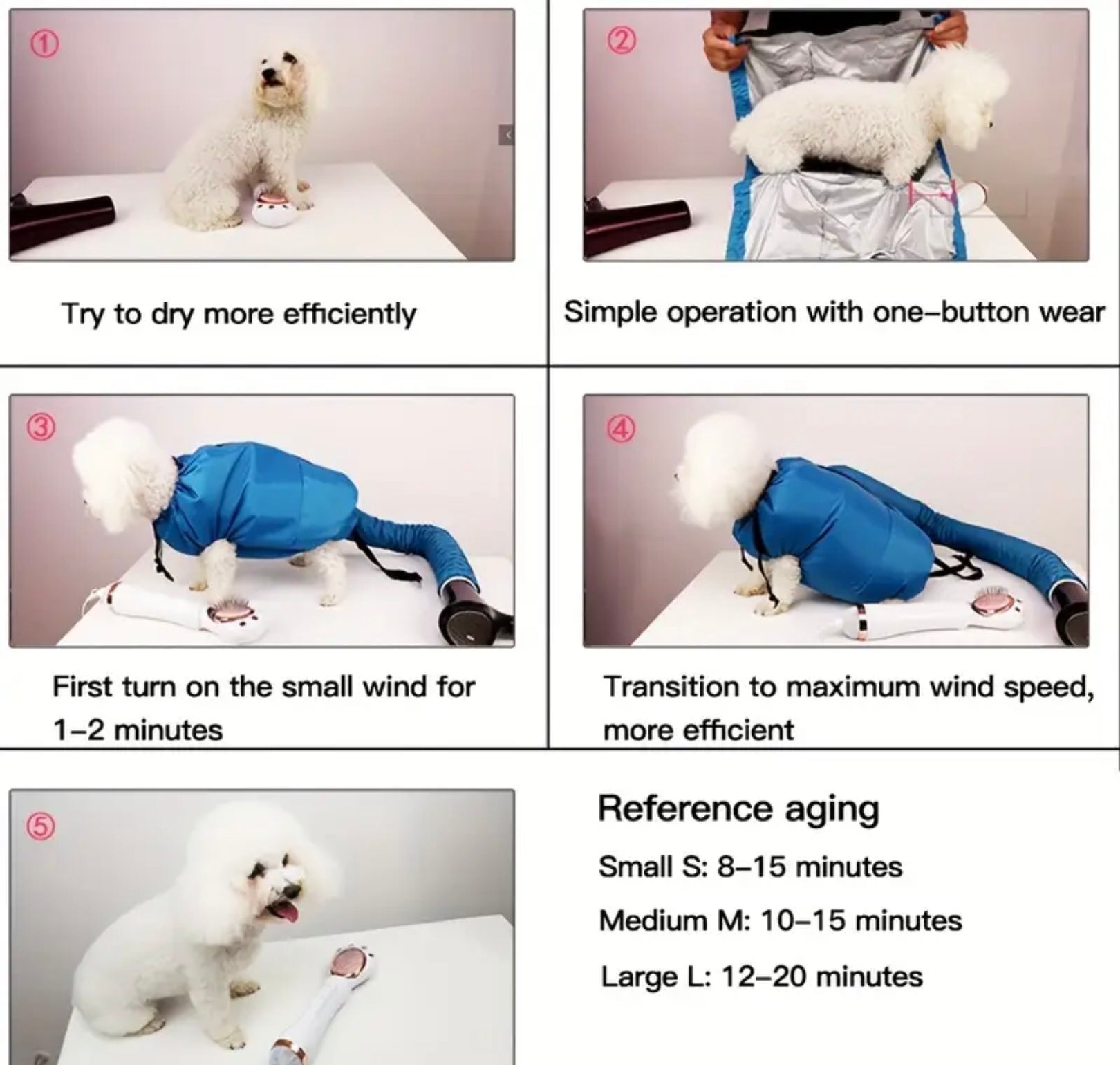 Foldable Pet Hair Dryer – Quick-Dry Blow Dryer for Dogs & Cats, Compact and Portable