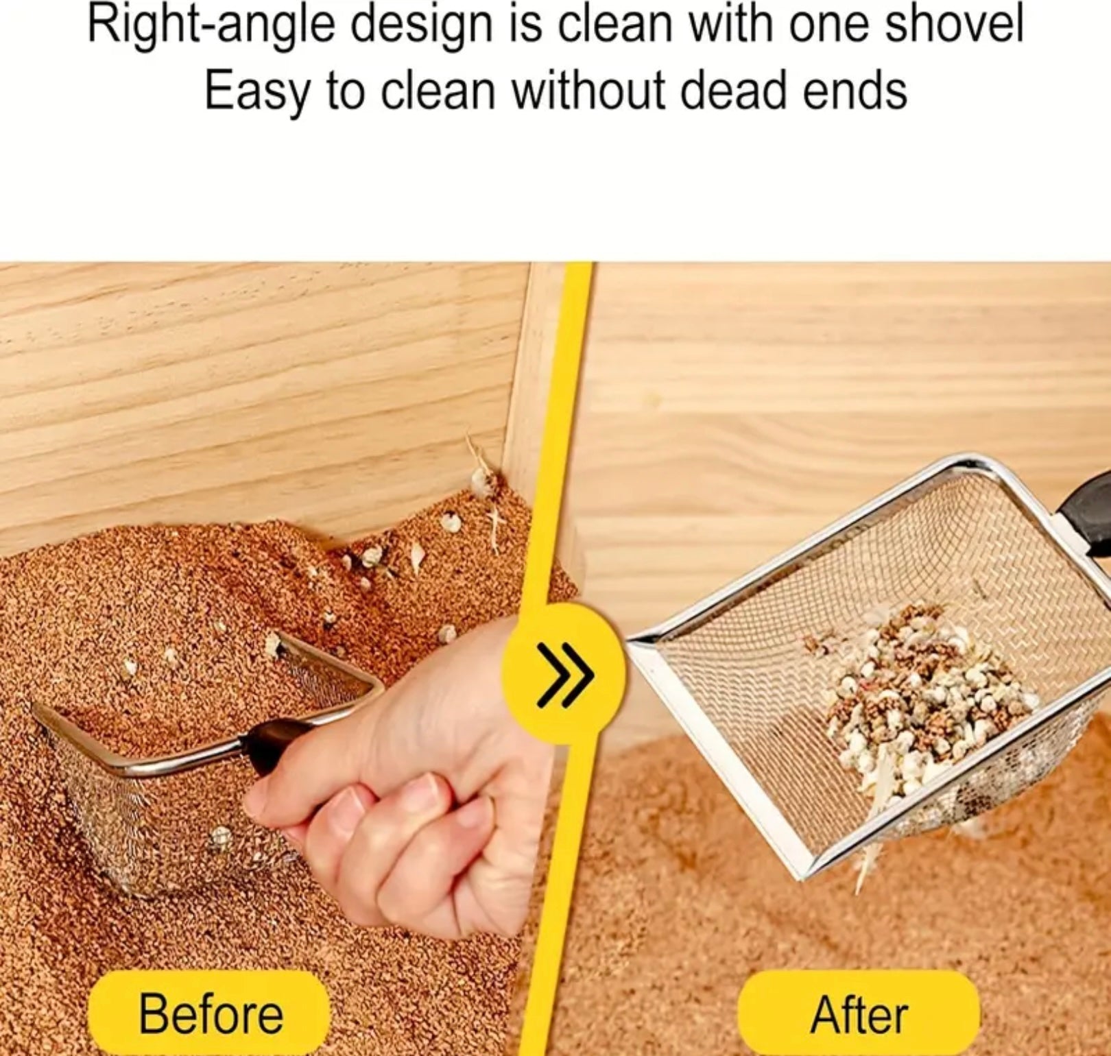 Durable Stainless Steel Cat Litter Scoop – Ergonomic Handle & Fine Mesh for Easy Cleaning