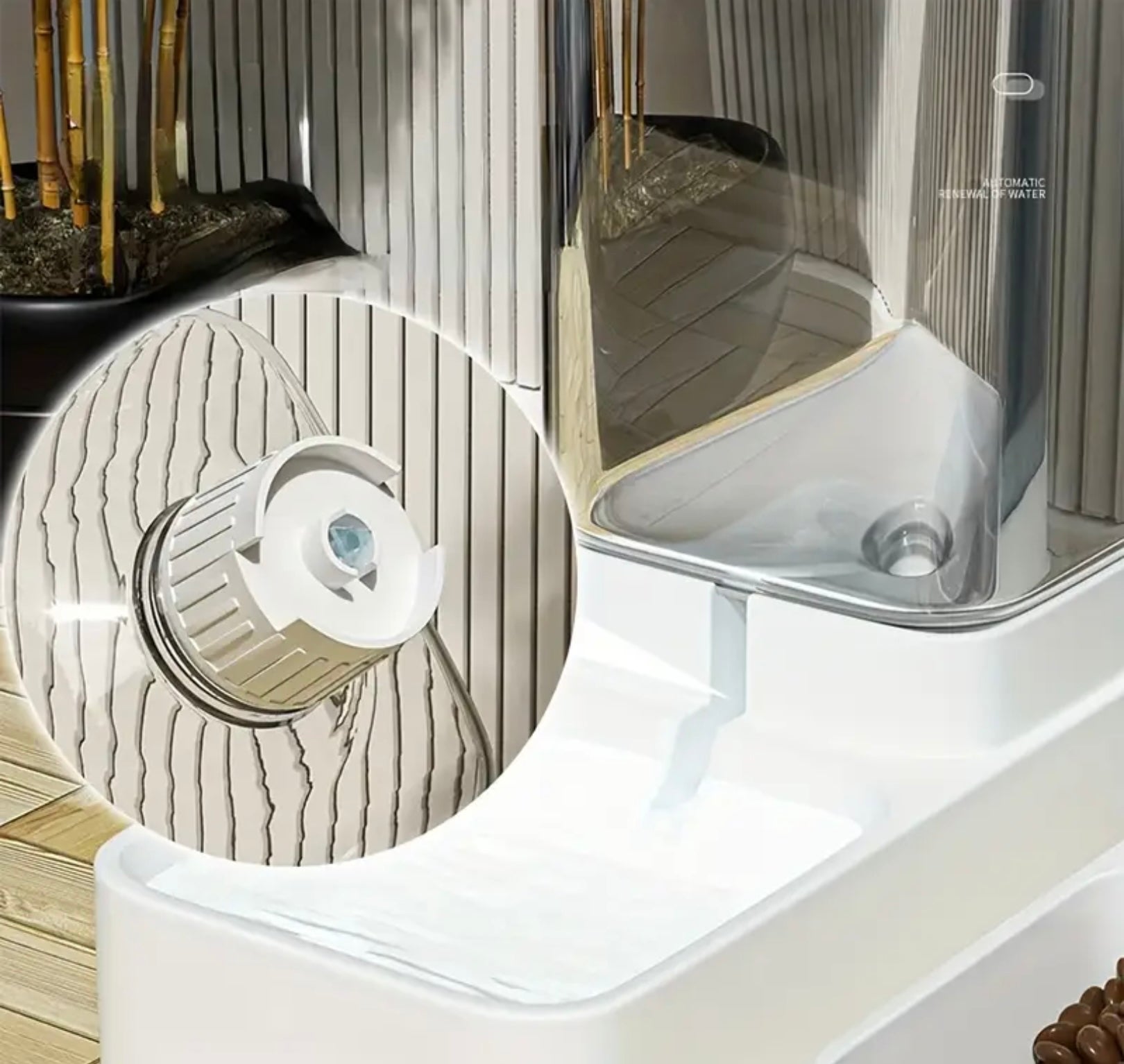 Automatic Food & Water Dispenser for Cats – Dual Bowl Feeder with Storage Container