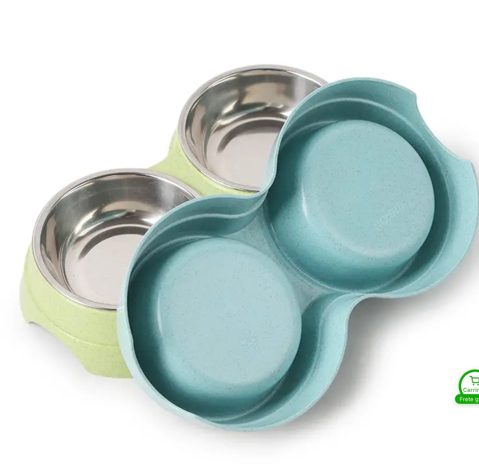 Double Stainless Steel Bowls for Dogs & Cats – Non-Slip Base, Easy to Clean, Ideal for Food & Water