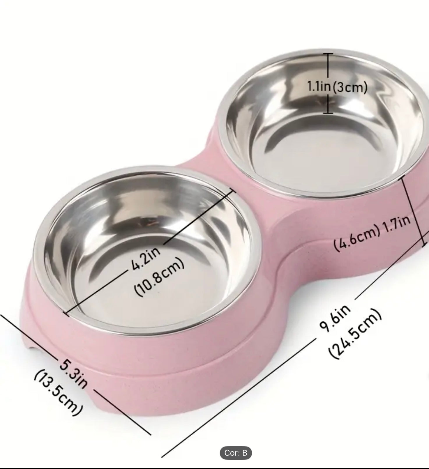 Double Stainless Steel Bowls for Dogs & Cats – Non-Slip Base, Easy to Clean, Ideal for Food & Water