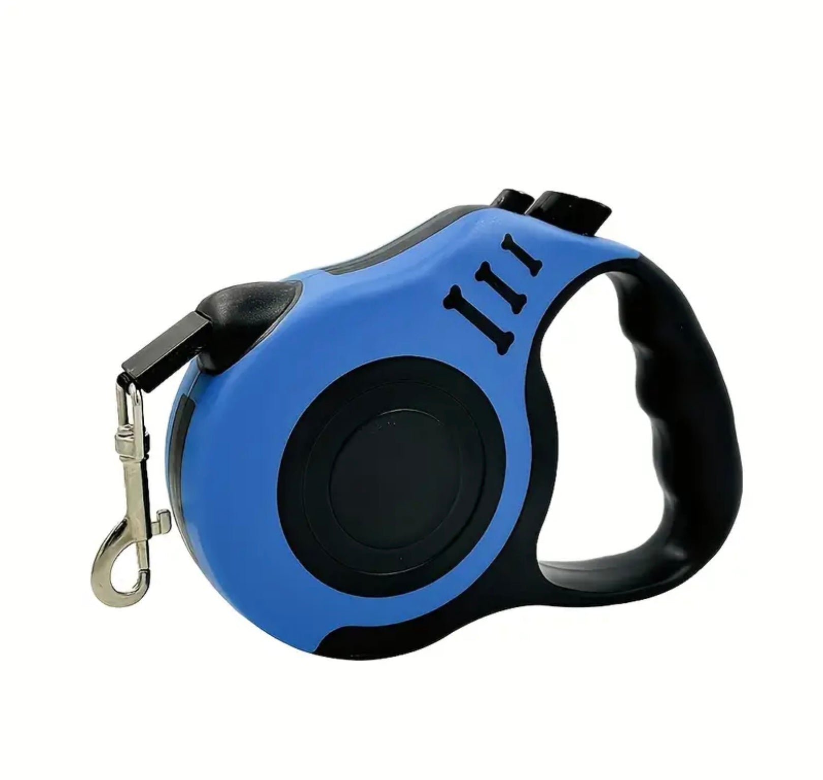 Retractable Dog Leash with Lock Switch – Colorful Bone Pattern & Durable Nylon Rope