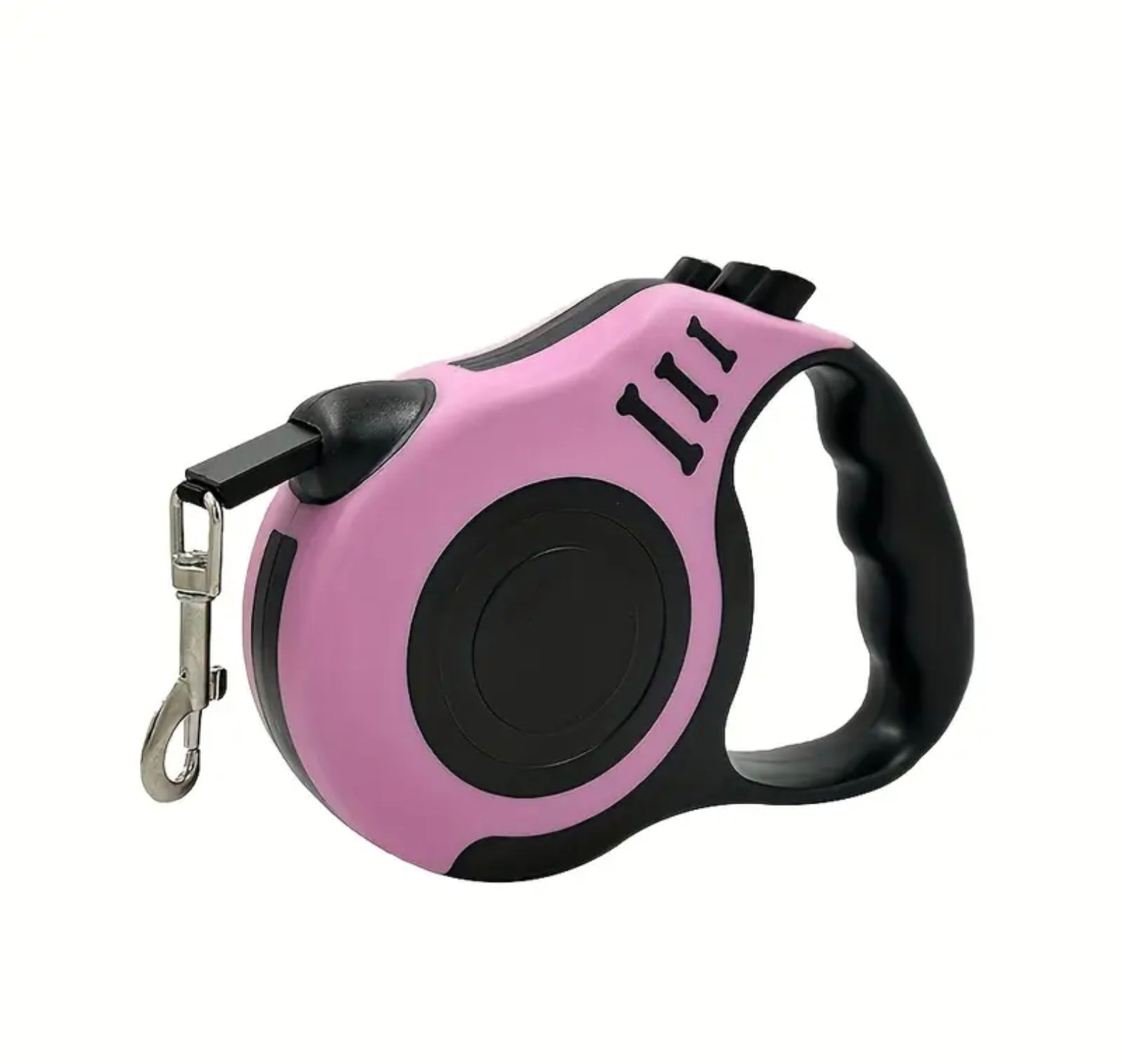 Retractable Dog Leash with Lock Switch – Colorful Bone Pattern & Durable Nylon Rope